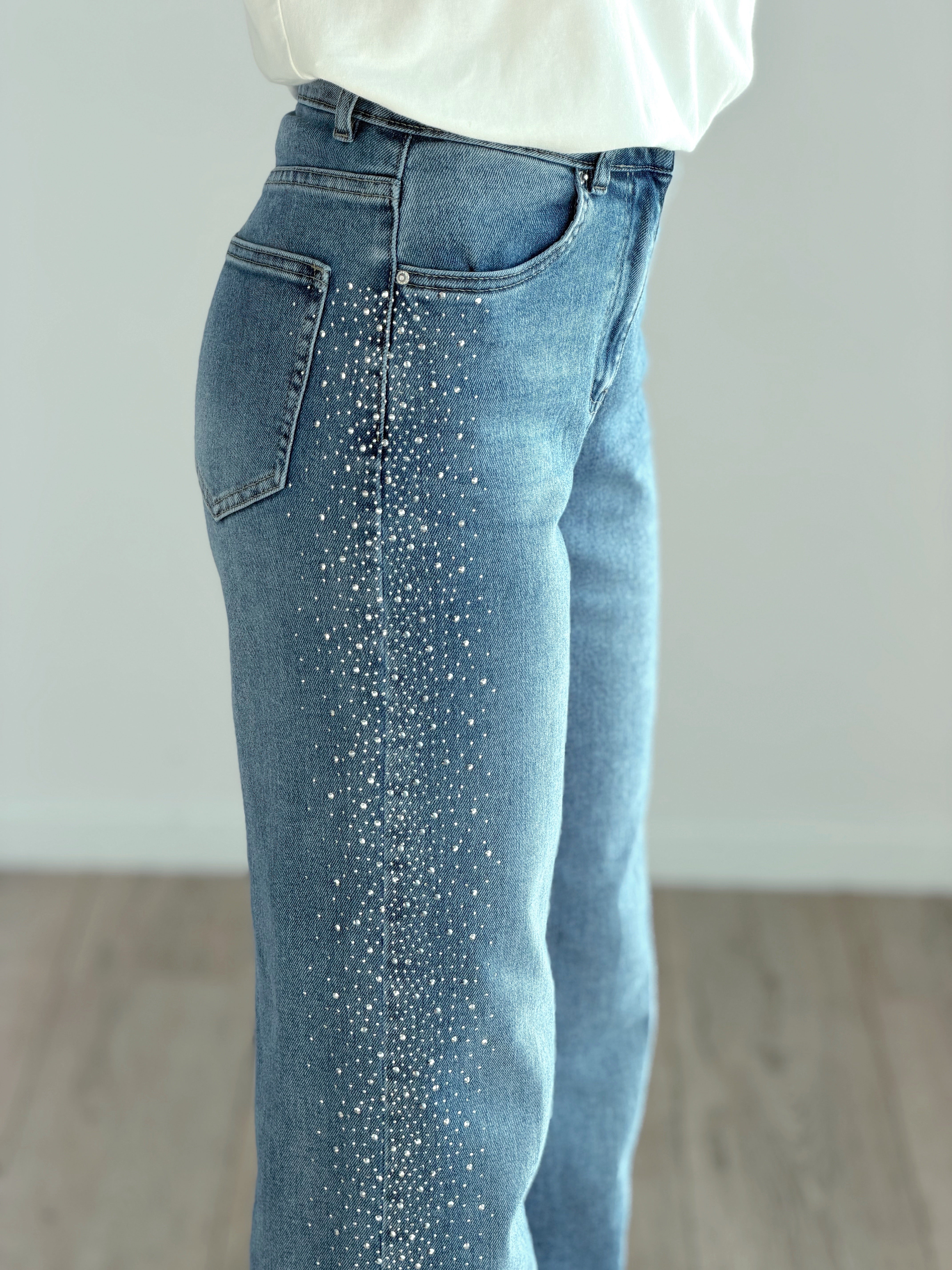 DENIM STRASS LATERALI