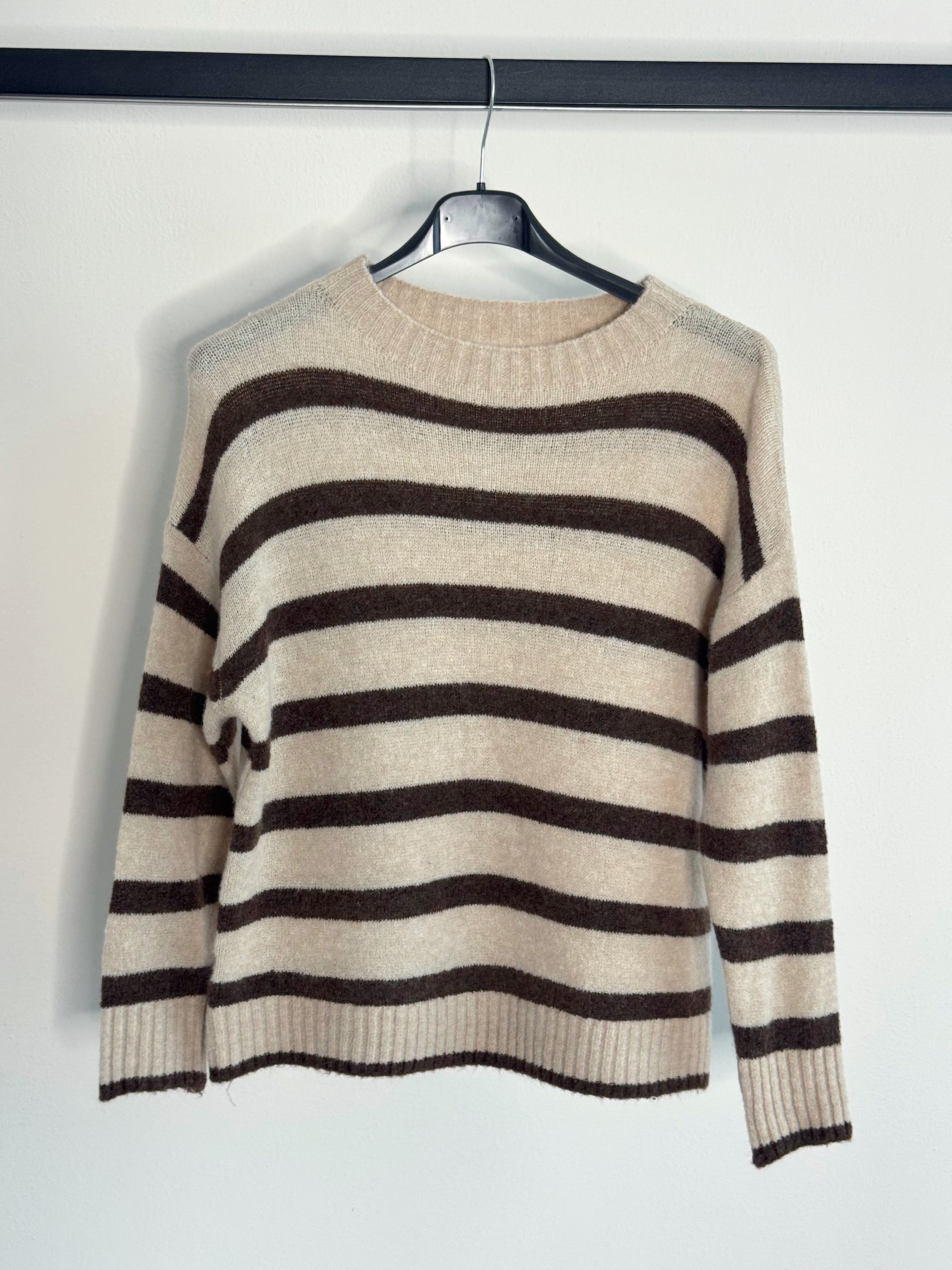 MAGLIONE RIGHE CON 12% LANA