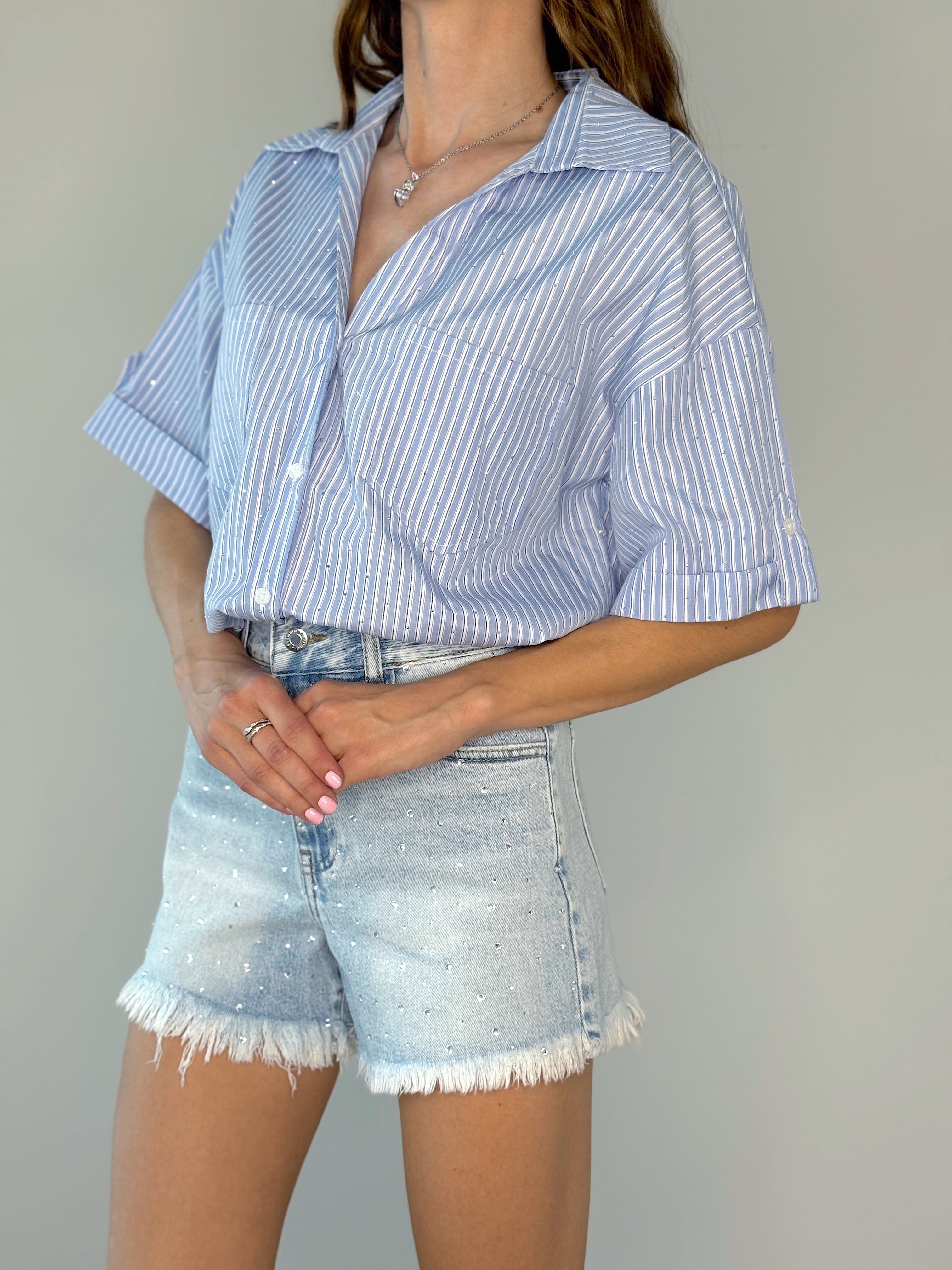 CAMICIA GESSATA STRASS