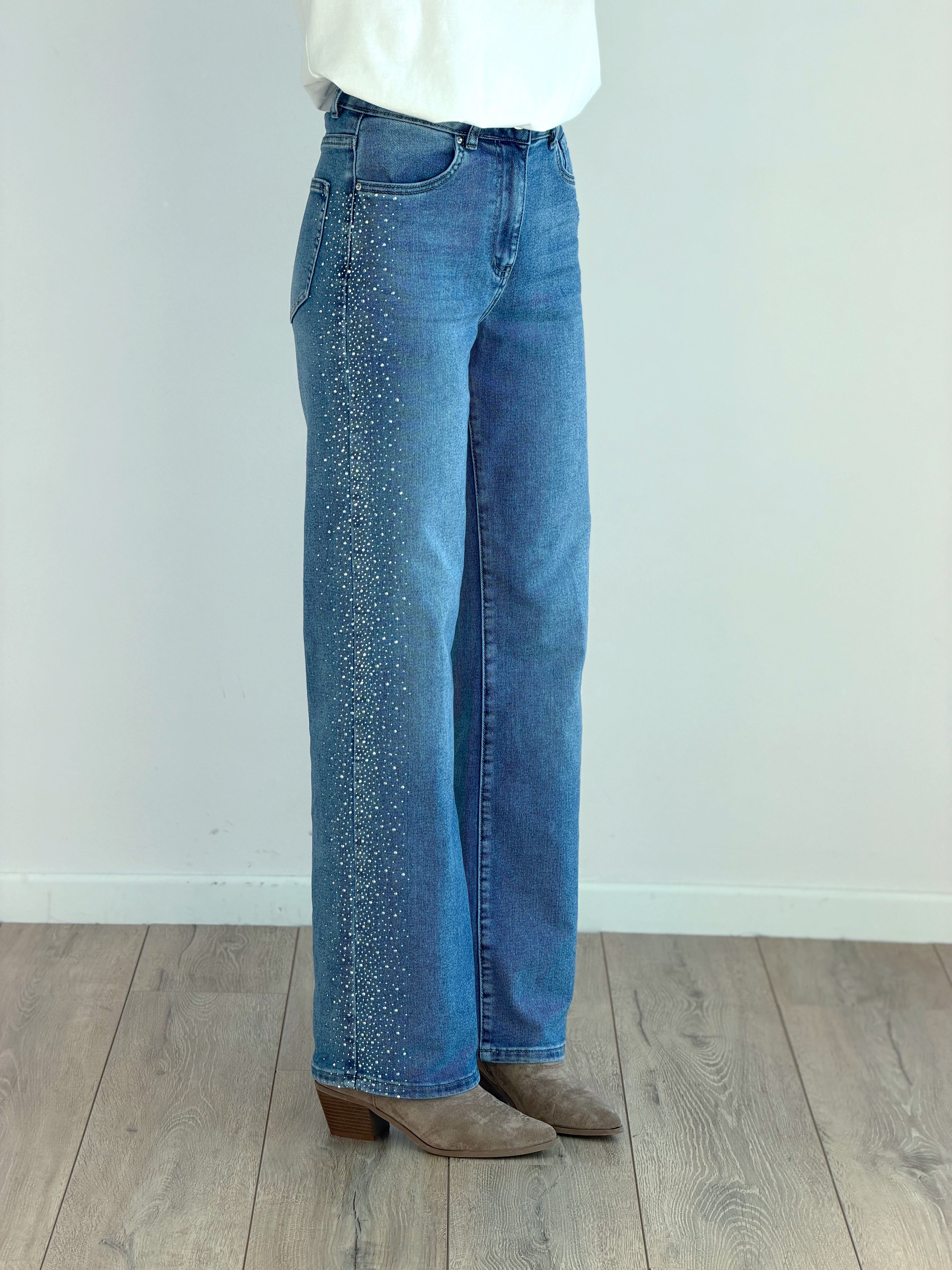 DENIM STRASS LATERALI