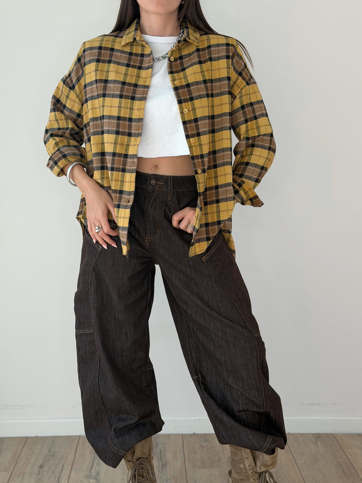 CAMICIA WOOD FLANELLA GIALLO