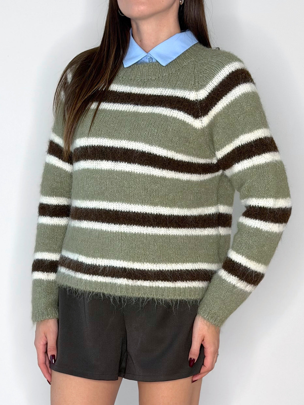 MAGLIONE A RIGHE CON LANA