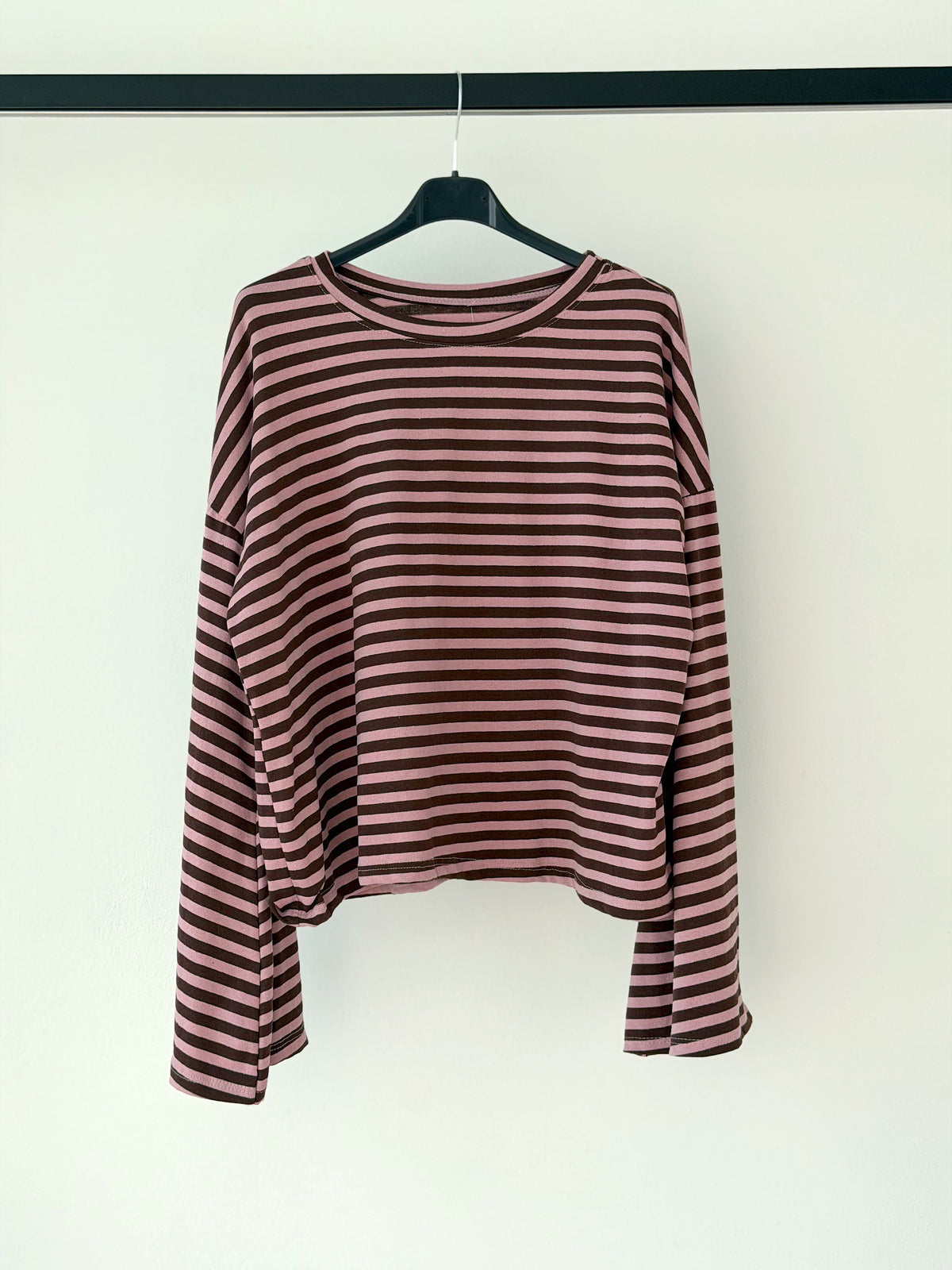 LONGSLEEVE OVERSIZE A RIGHE IN 100% cotone