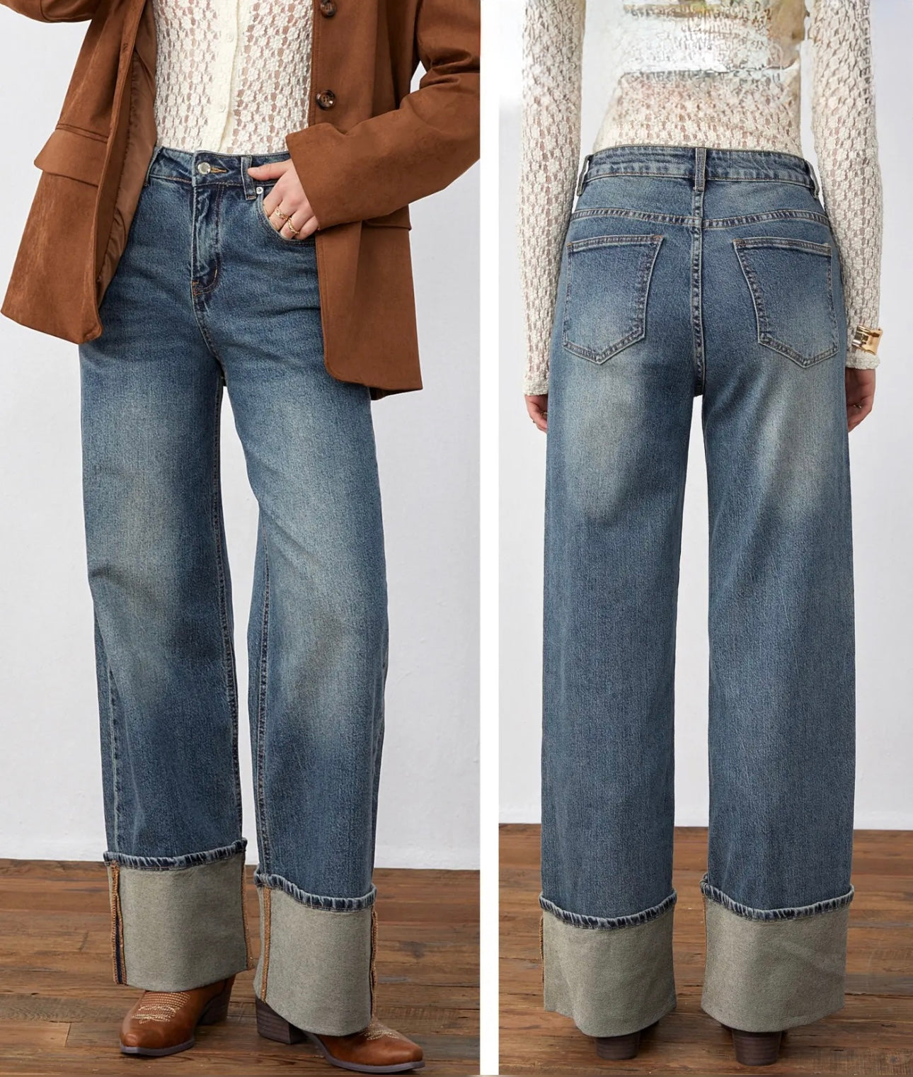 DENIM CON MAXI RISVOLTO