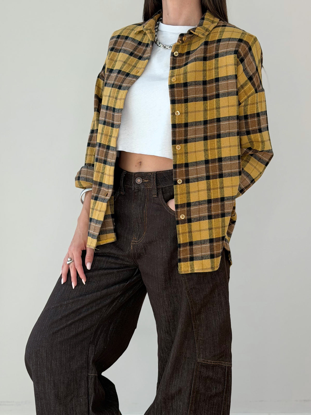 CAMICIA WOOD FLANELLA GIALLO