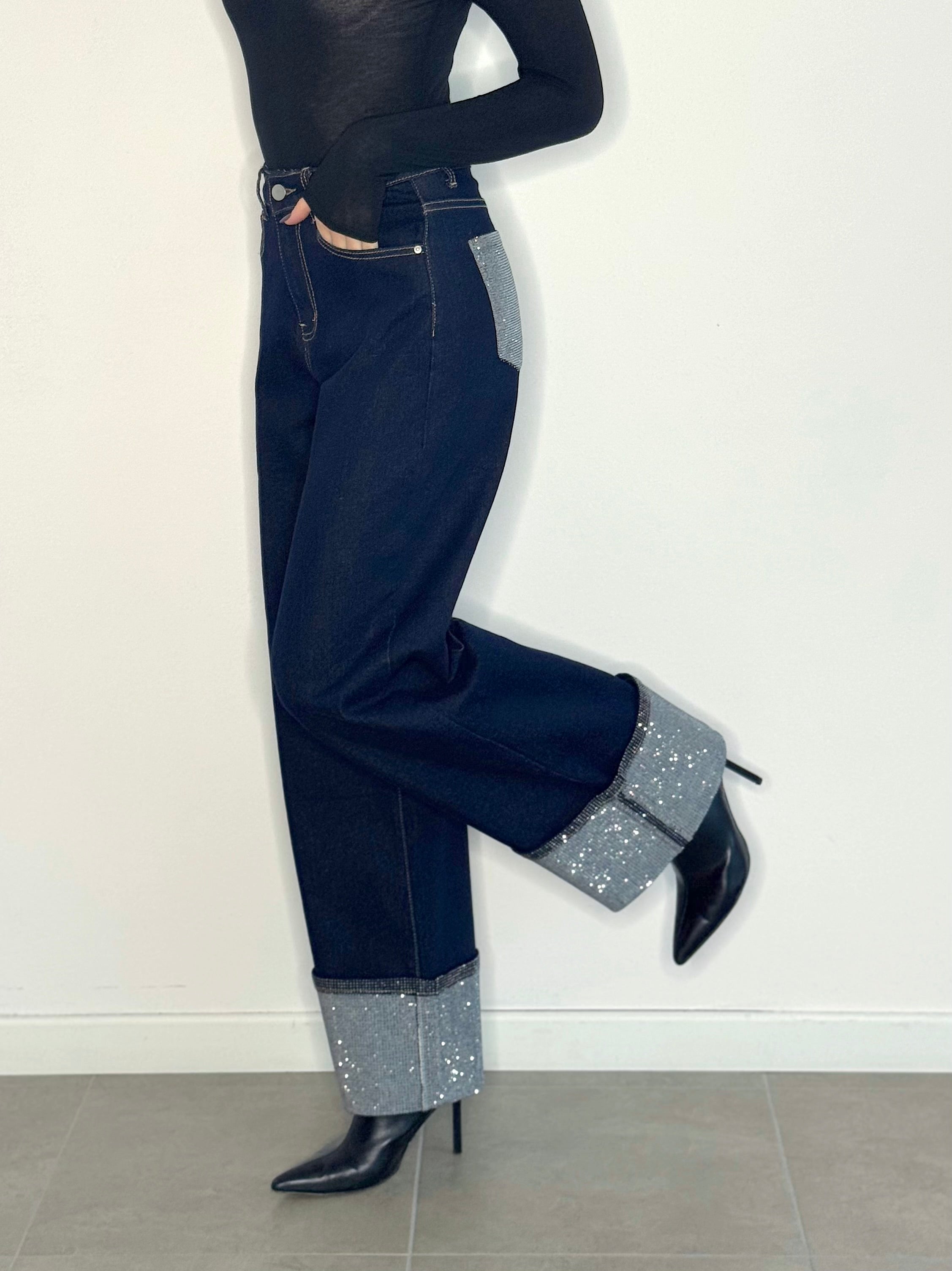 DENIM CRYSTAL CON RISVOLTO