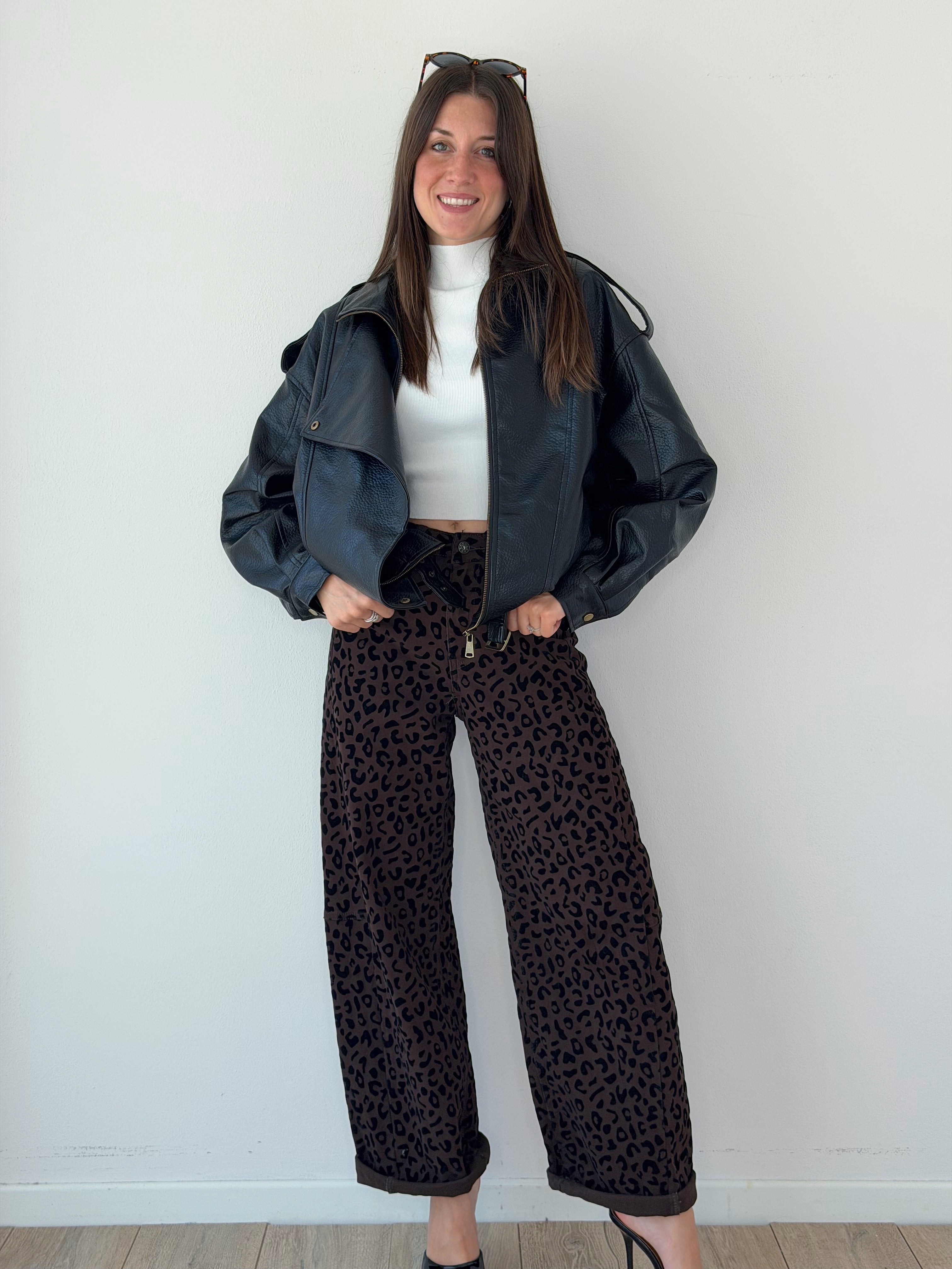 BOMBER ECOPELLE MARTELLATA CON COLLO ALTO ( PREMIUM QUALITY )
