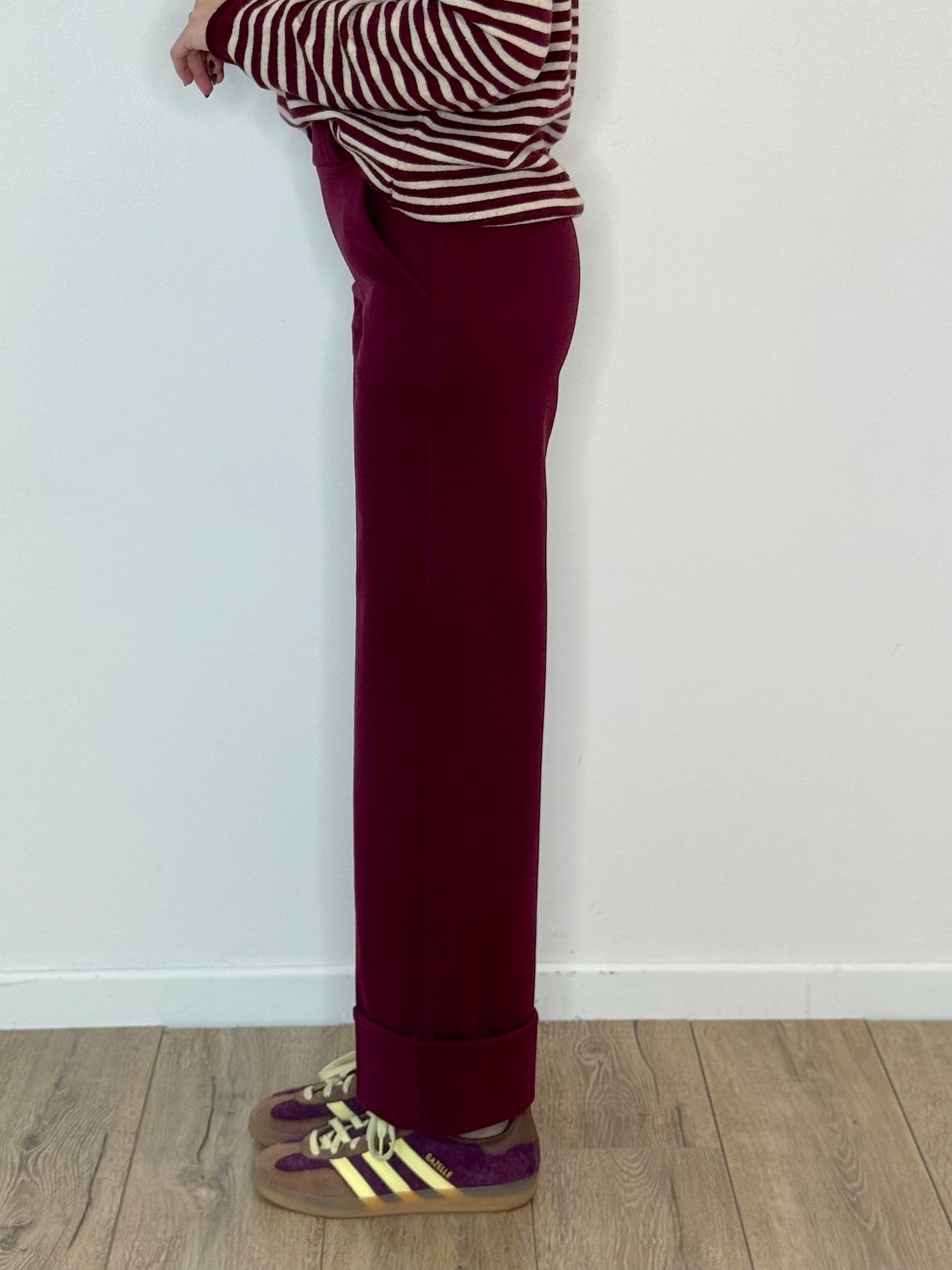 PANTALONE FLANELLA CON RISVOLTO