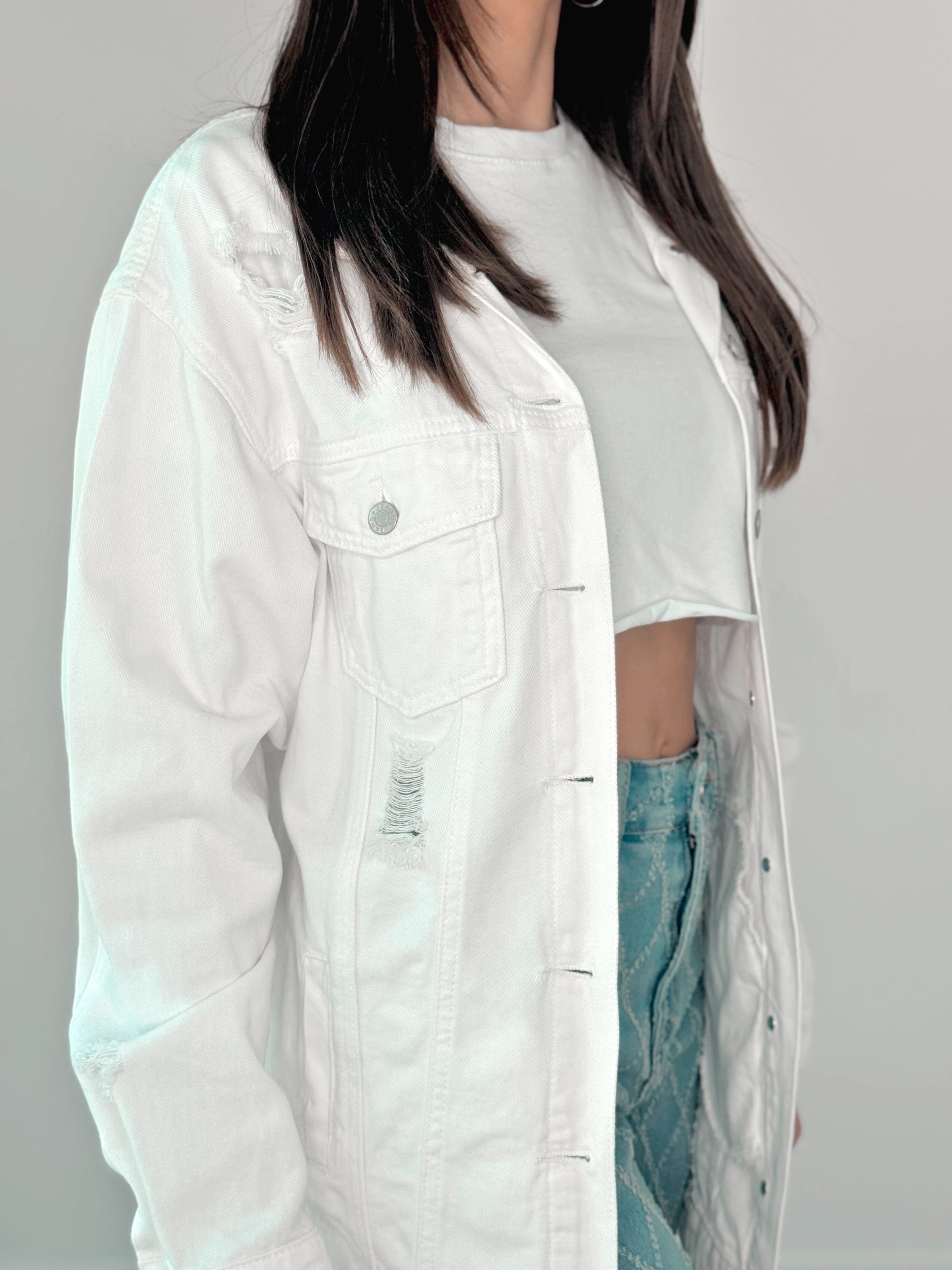 Giubbotto Denim bianco