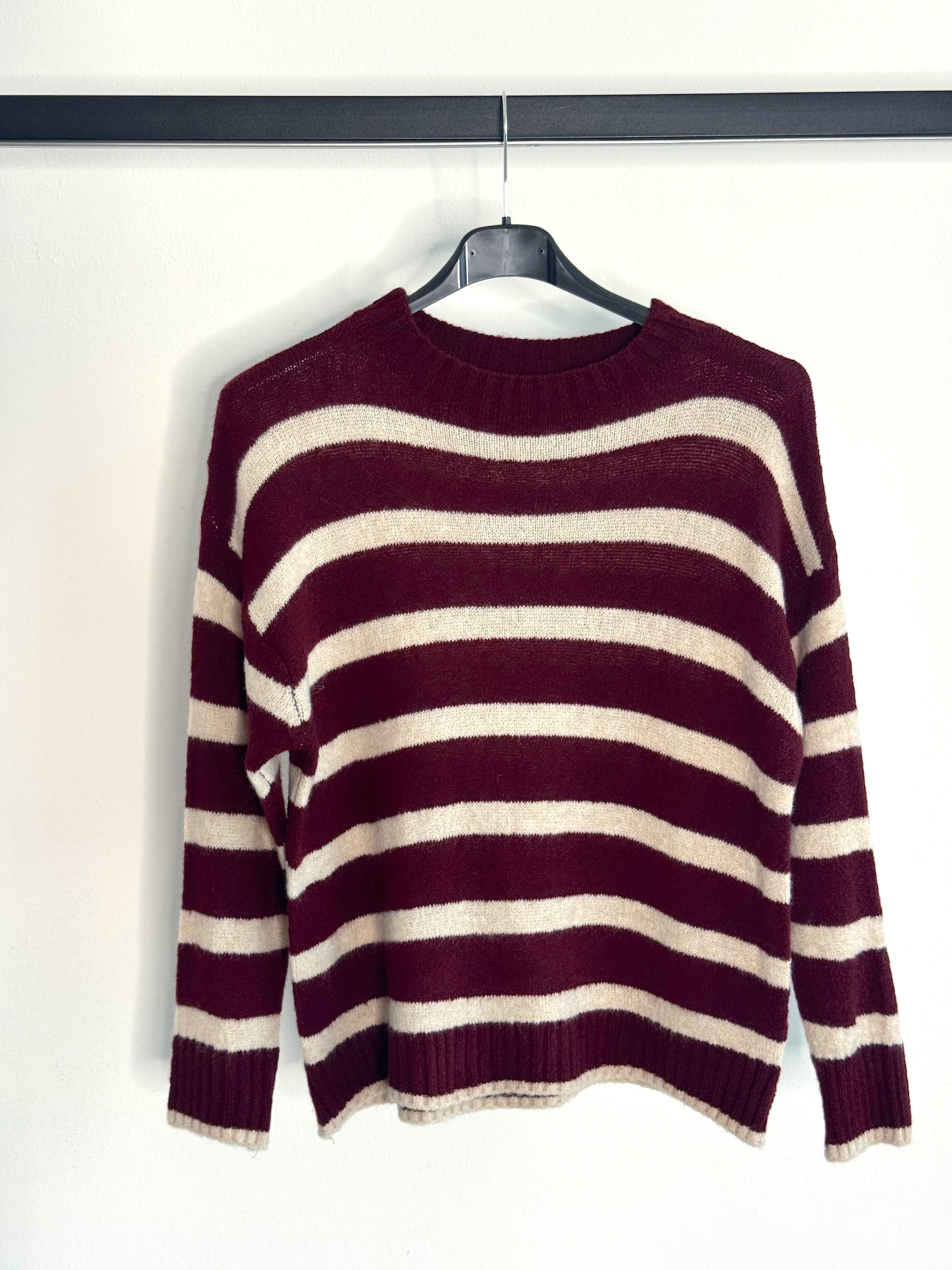 MAGLIONE RIGHE CON 12% LANA