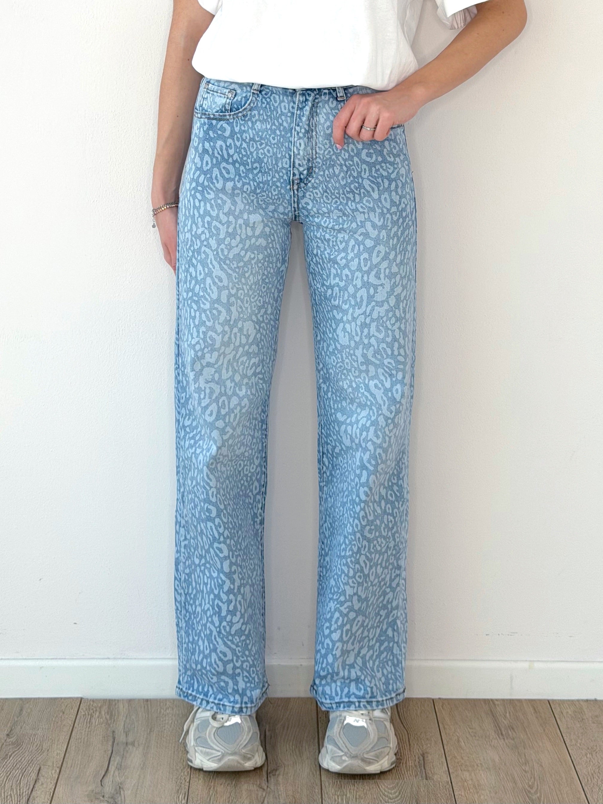 DENIM STRAIGHT ANIMALIER
