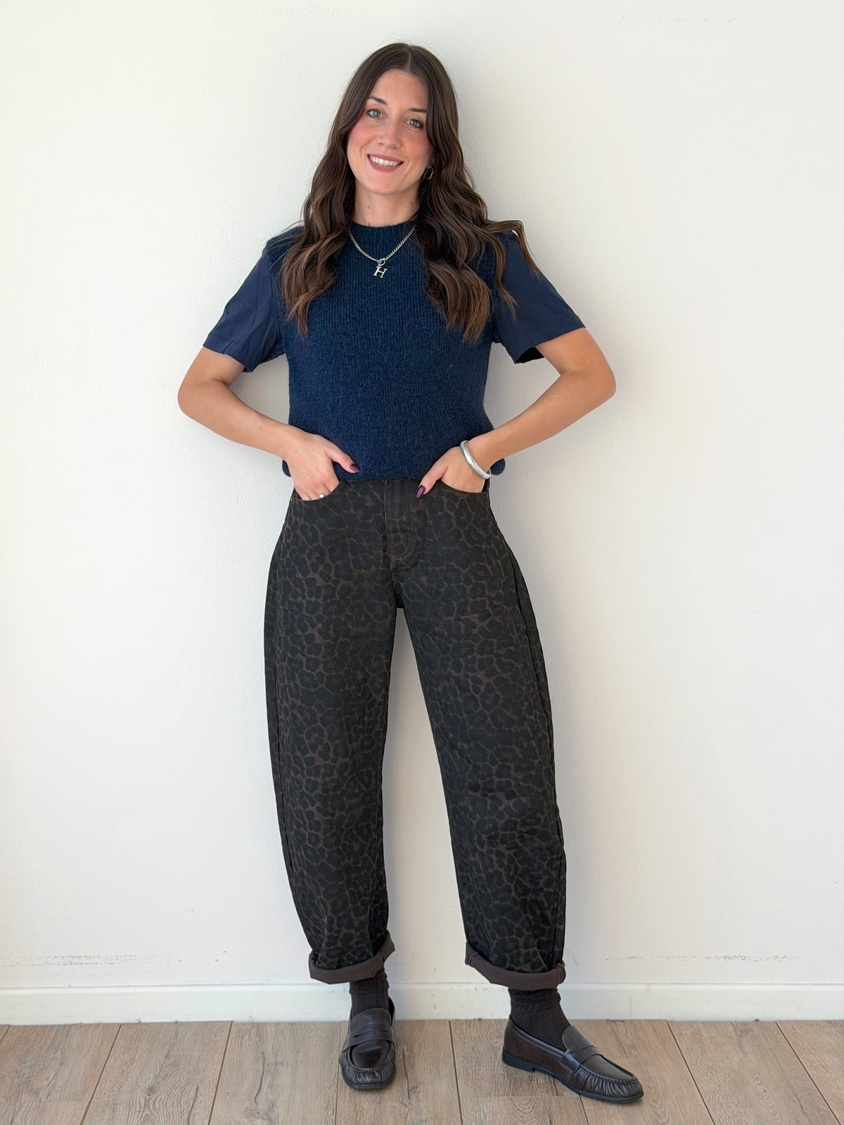 DENIM BALLOON LEOPARDATO