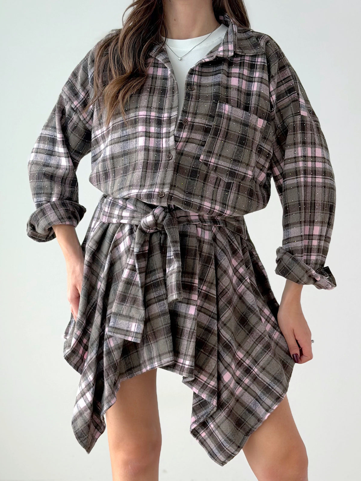 CAMICIA WOOD CON STRASS
