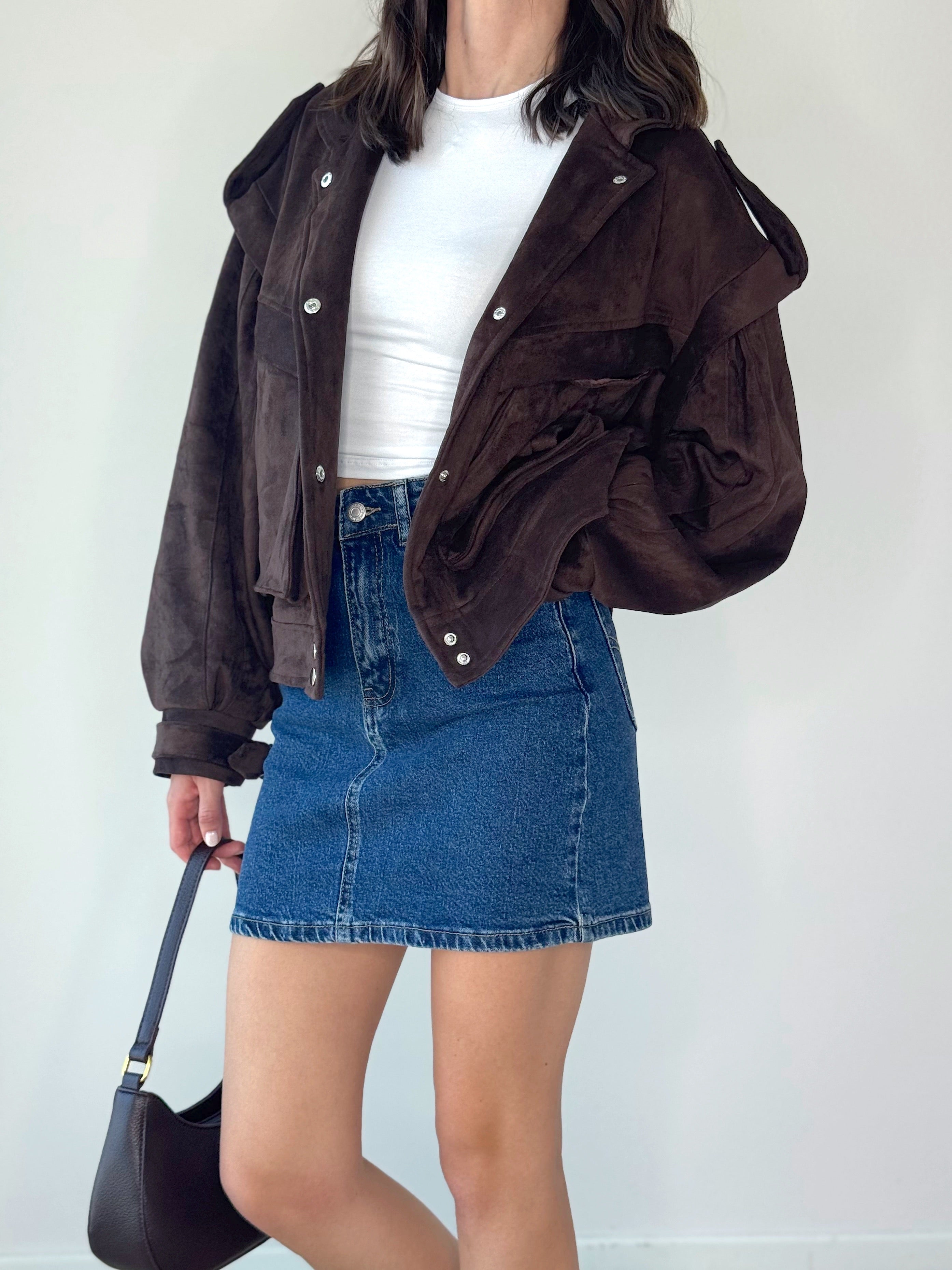 BOMBER SUEDE TESTA DI MORO