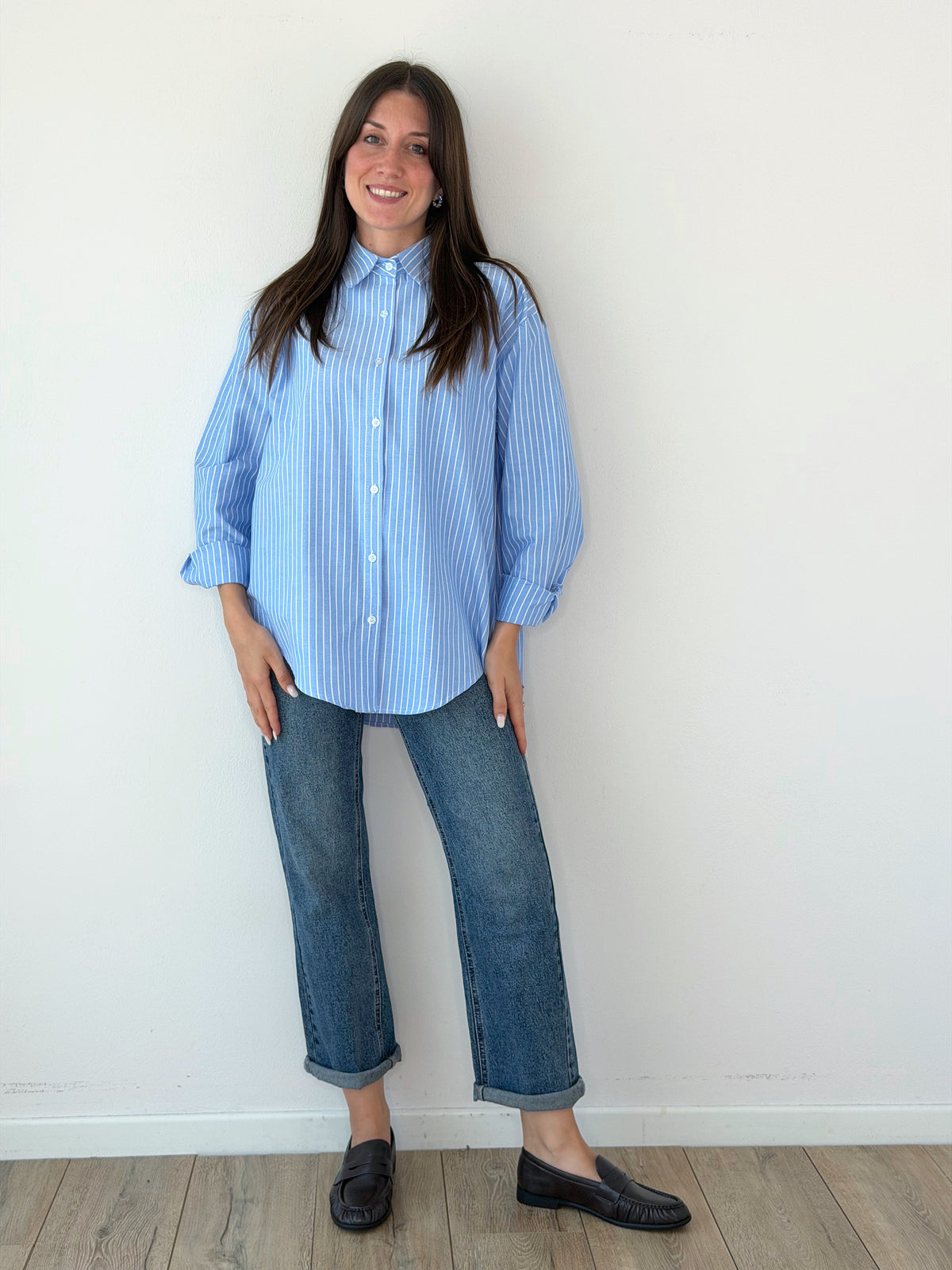 CAMICIA GESSATA AZZURRA