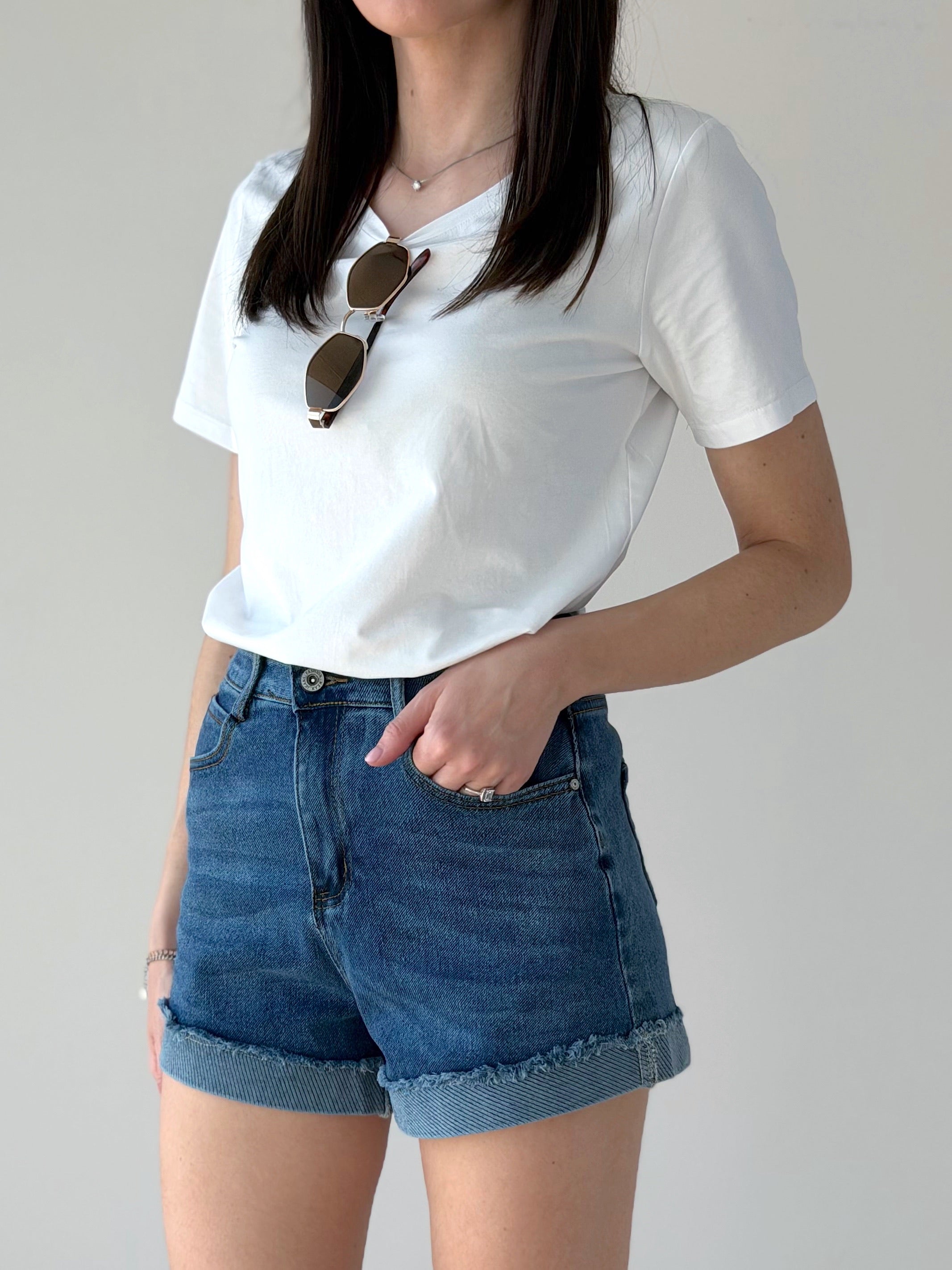 SHORTS DENIM LAVAGGIO MEDIO