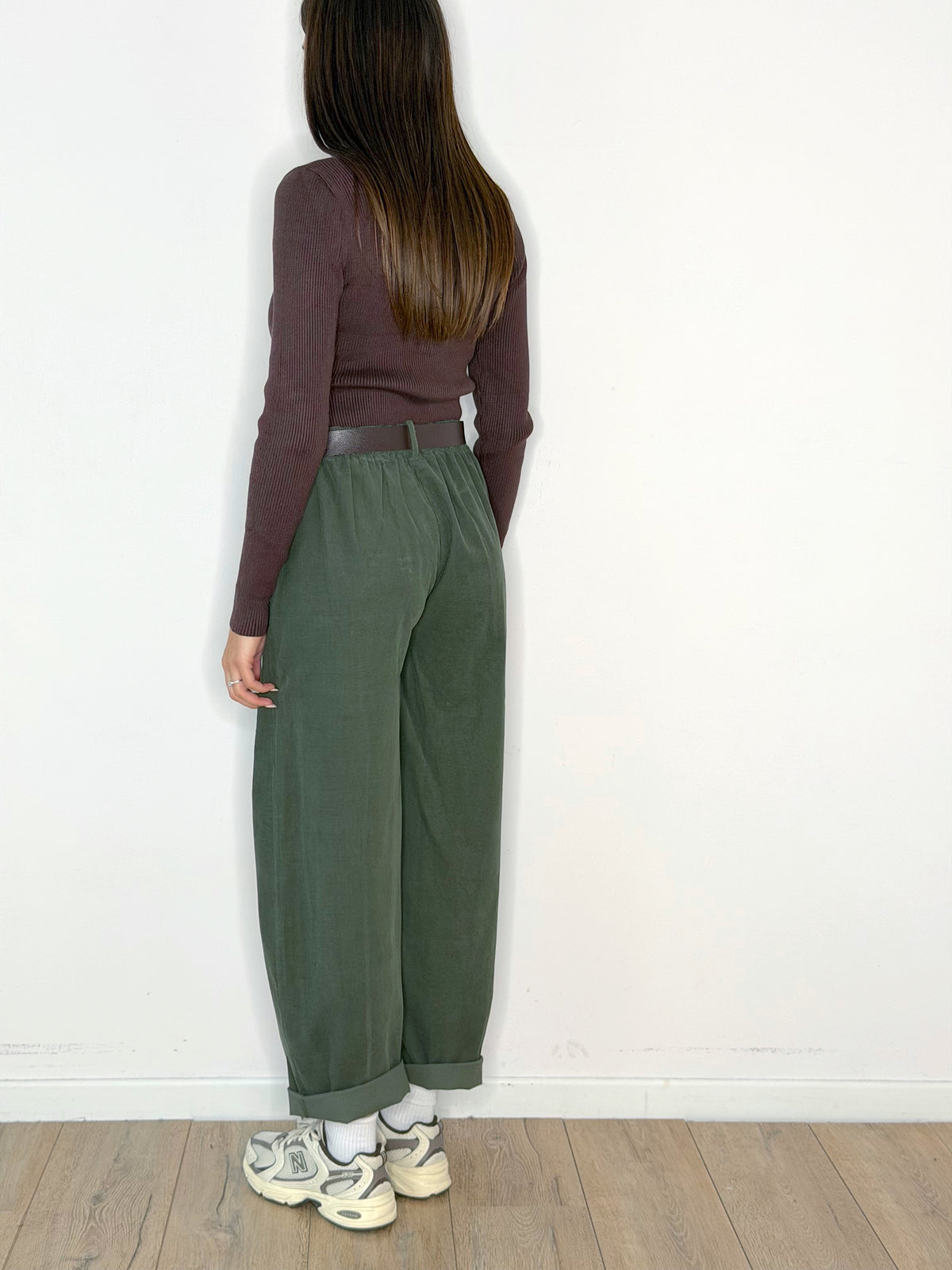 Pantalone balloon velluto millerighe