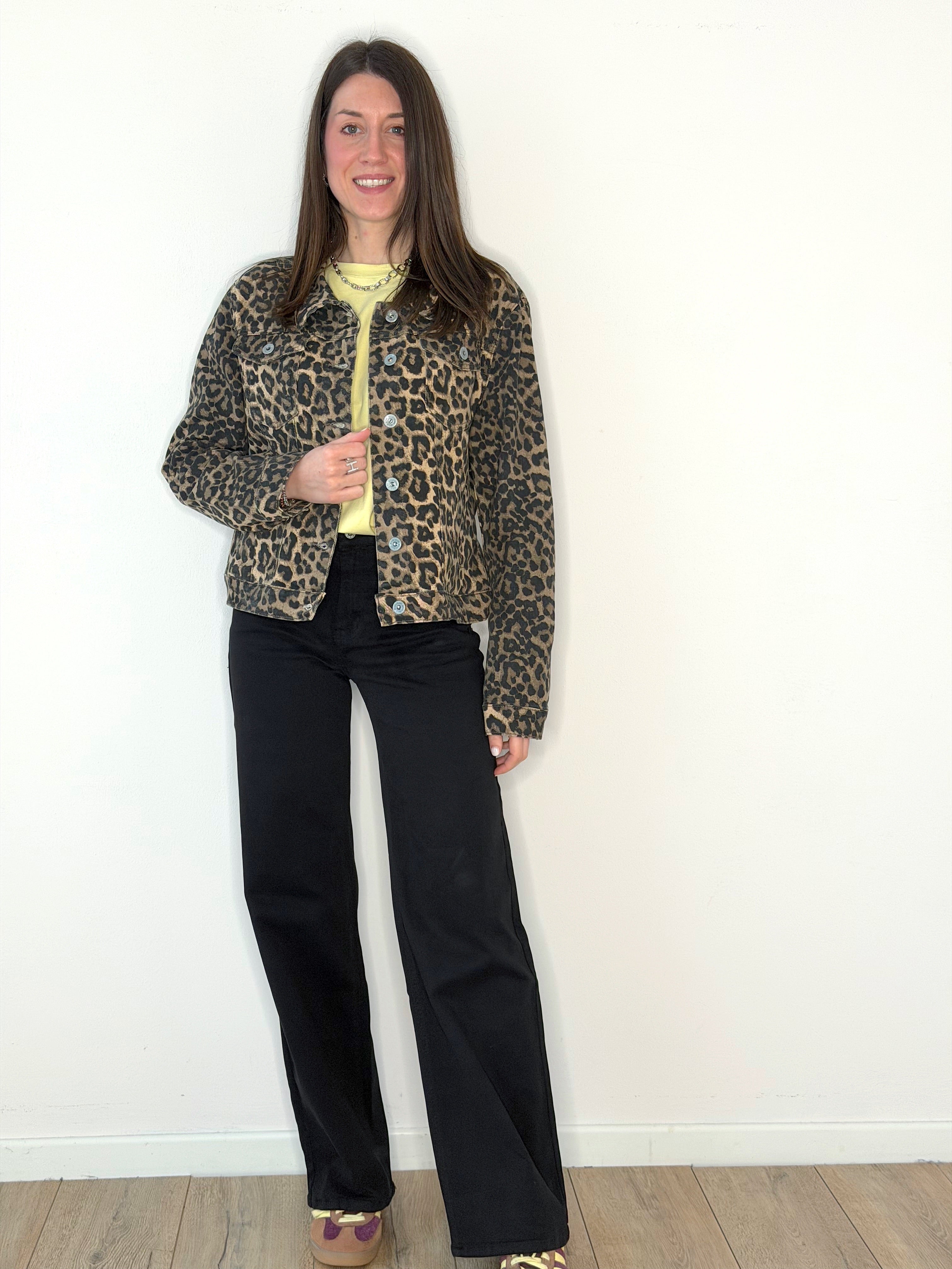 GIACCONE DENIM ANIMALIER