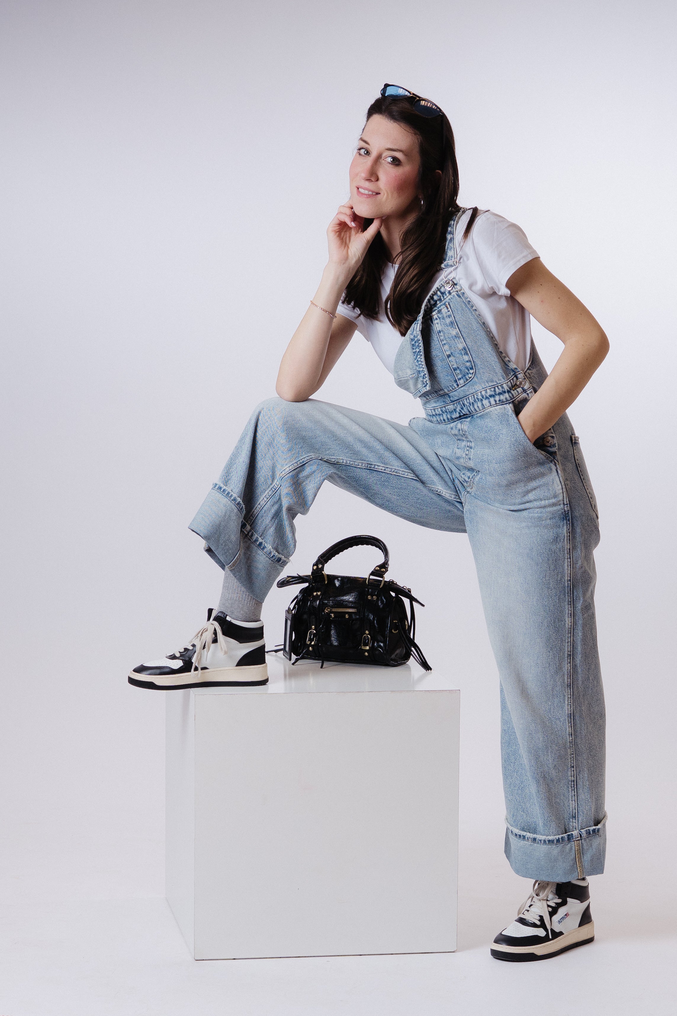 Salopette Denim con risvolto 1