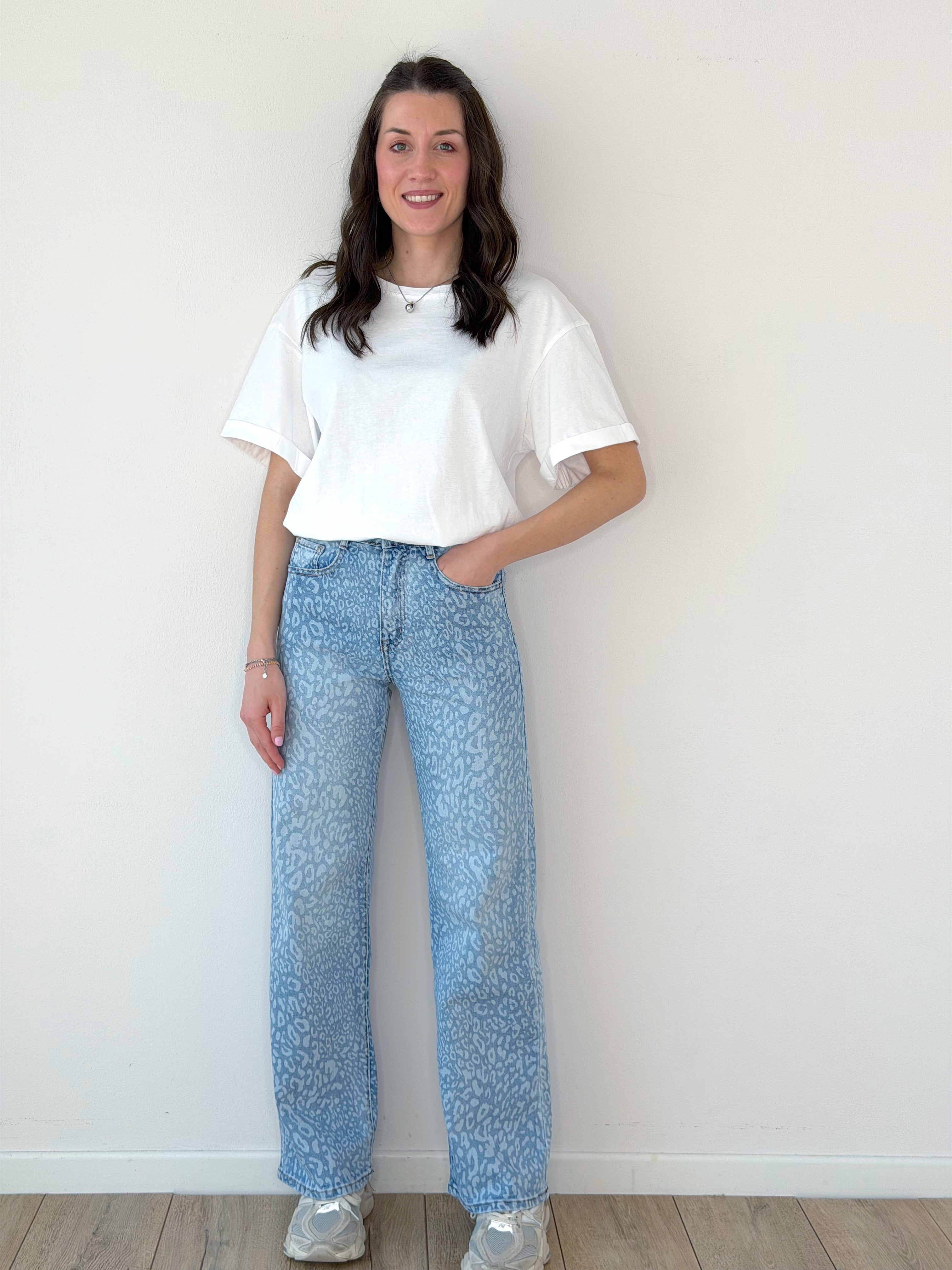 DENIM STRAIGHT ANIMALIER