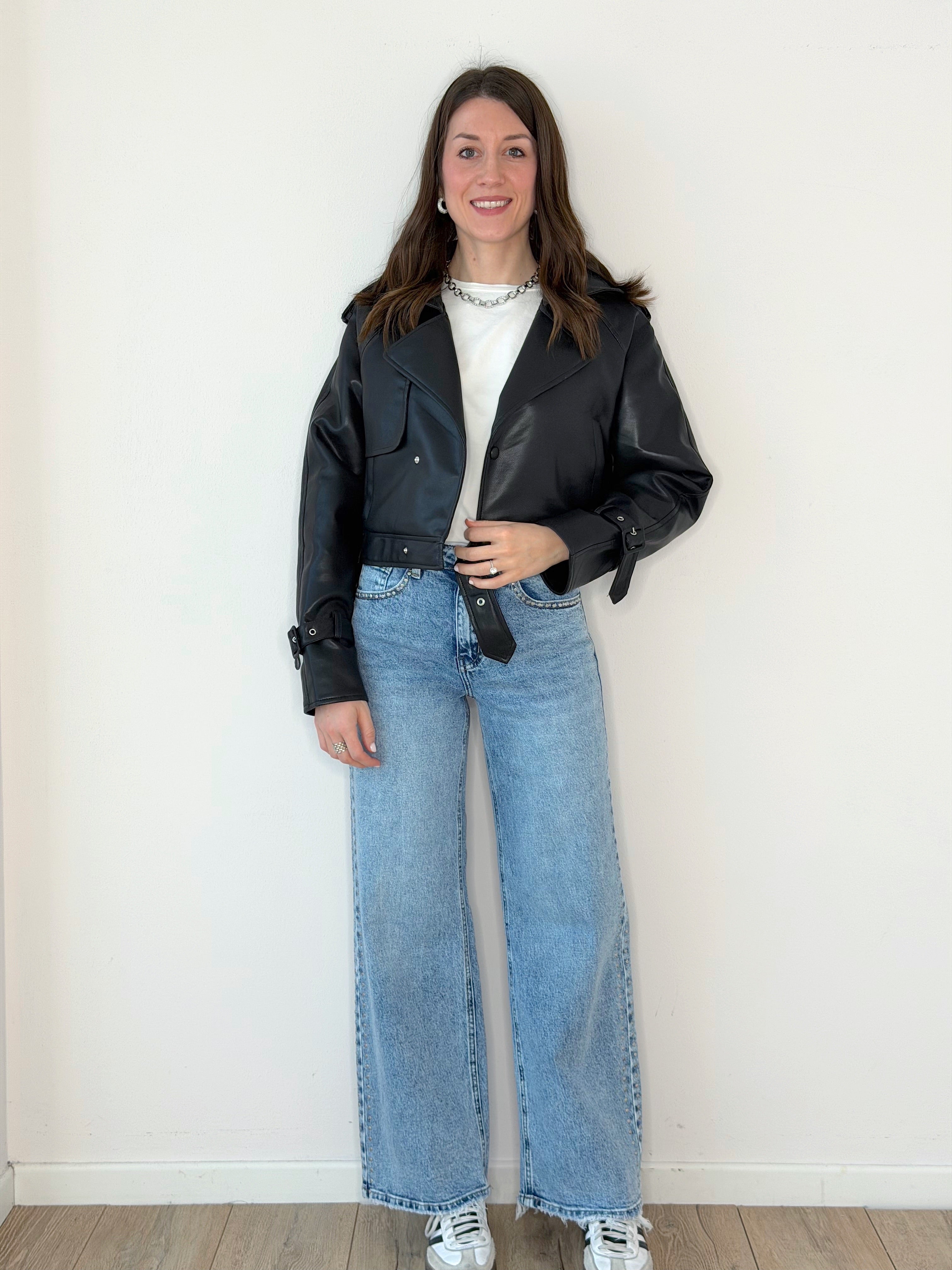 GIUBBOTTO ECOPELLE BIKER ( PREMIUM QUALITY )