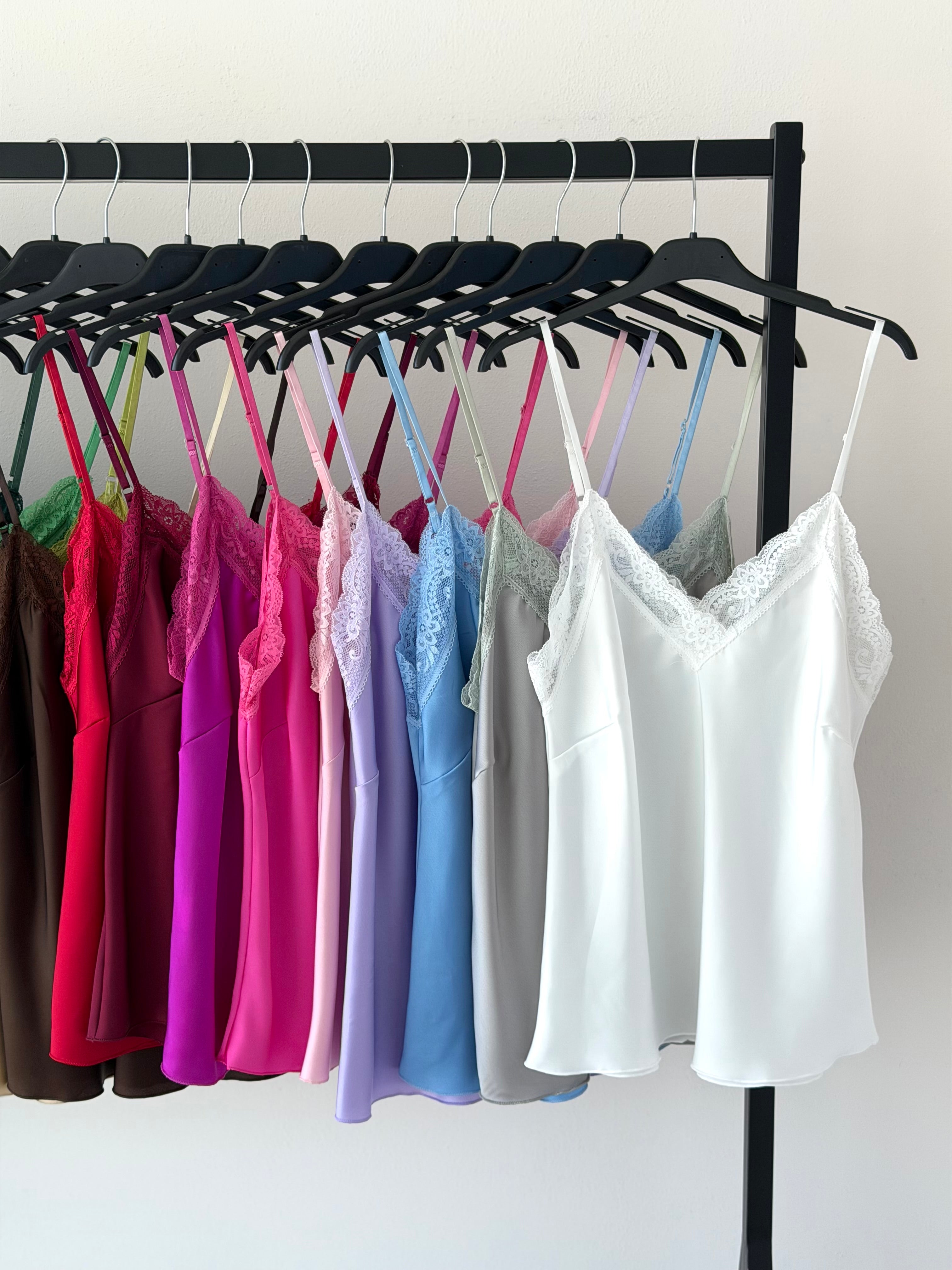 CANOTTIERA IN RASO & PIZZO