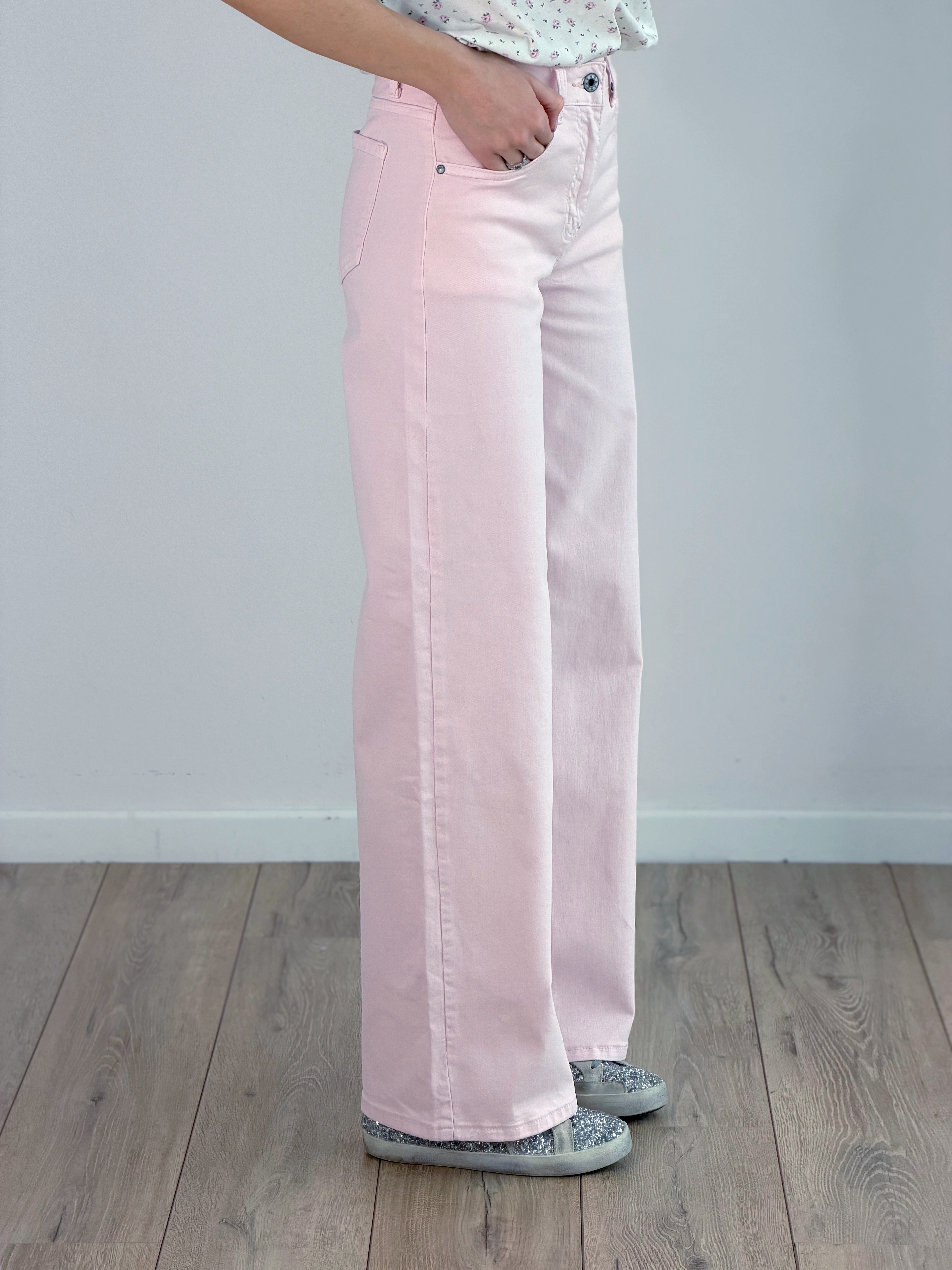DENIM WIDE LEG PINK