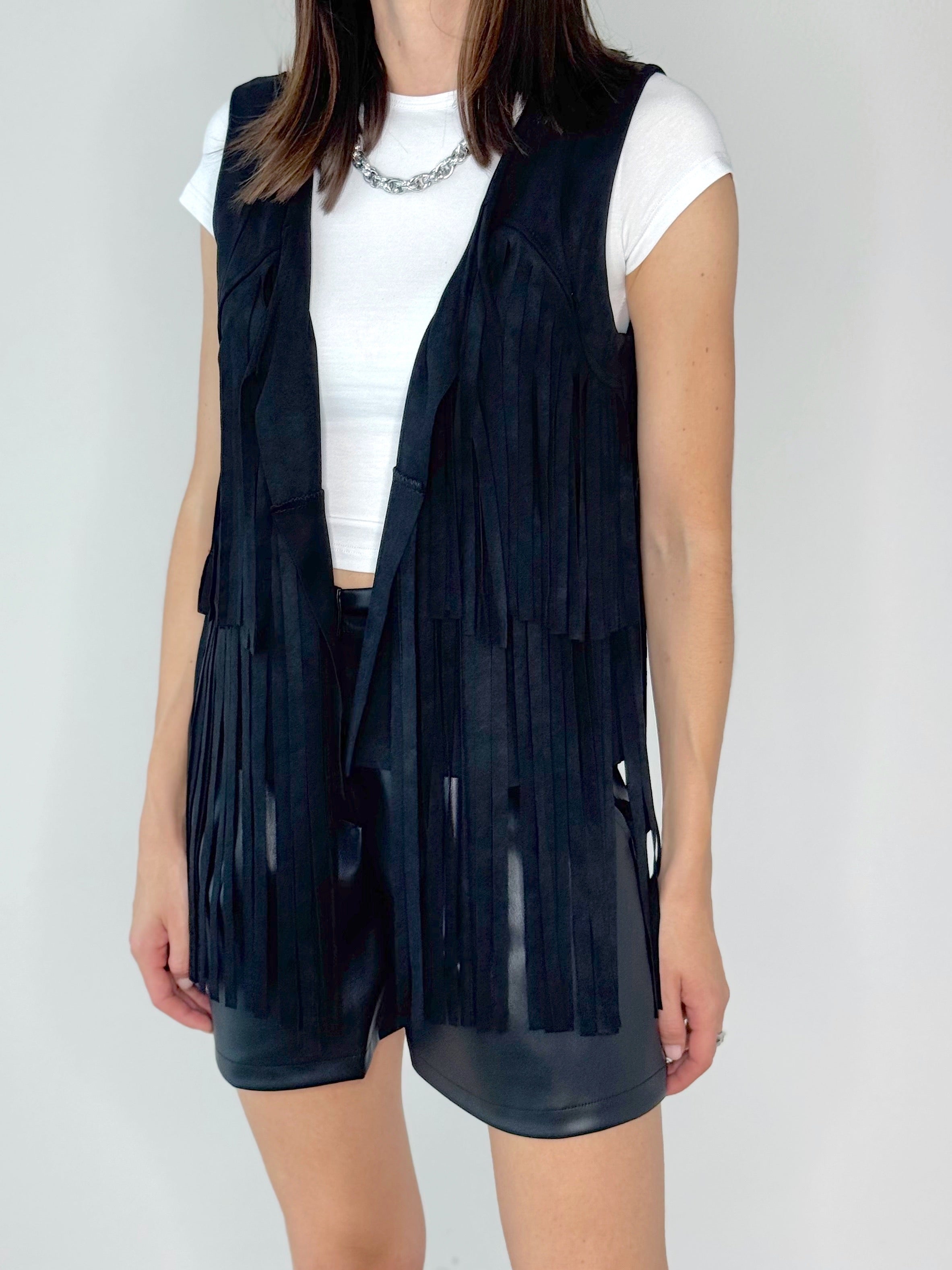 SMANICATO TEXAS ECO CAMOSCIO CON FRANGE