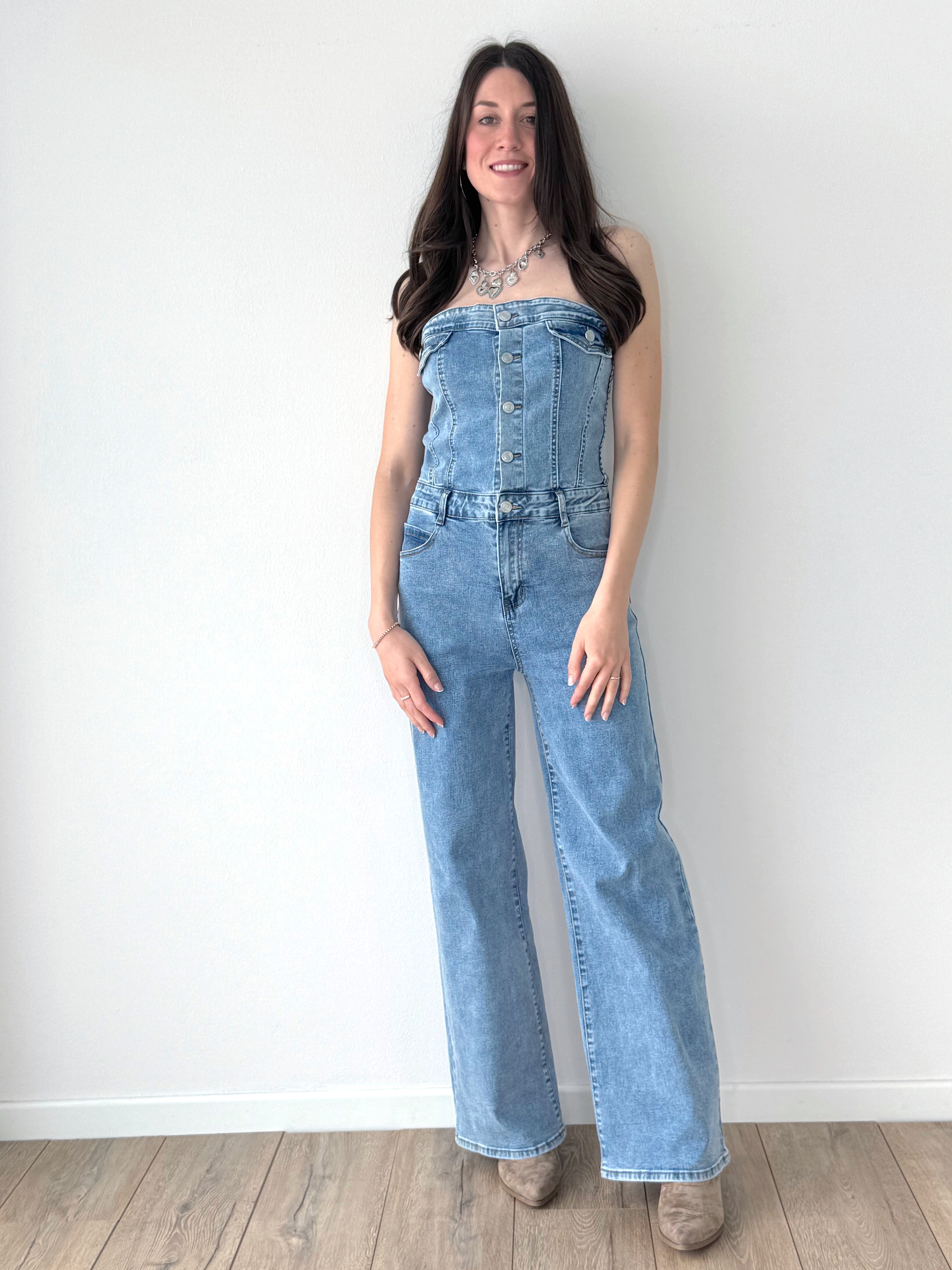 SALOPETTE FASCIA DENIM