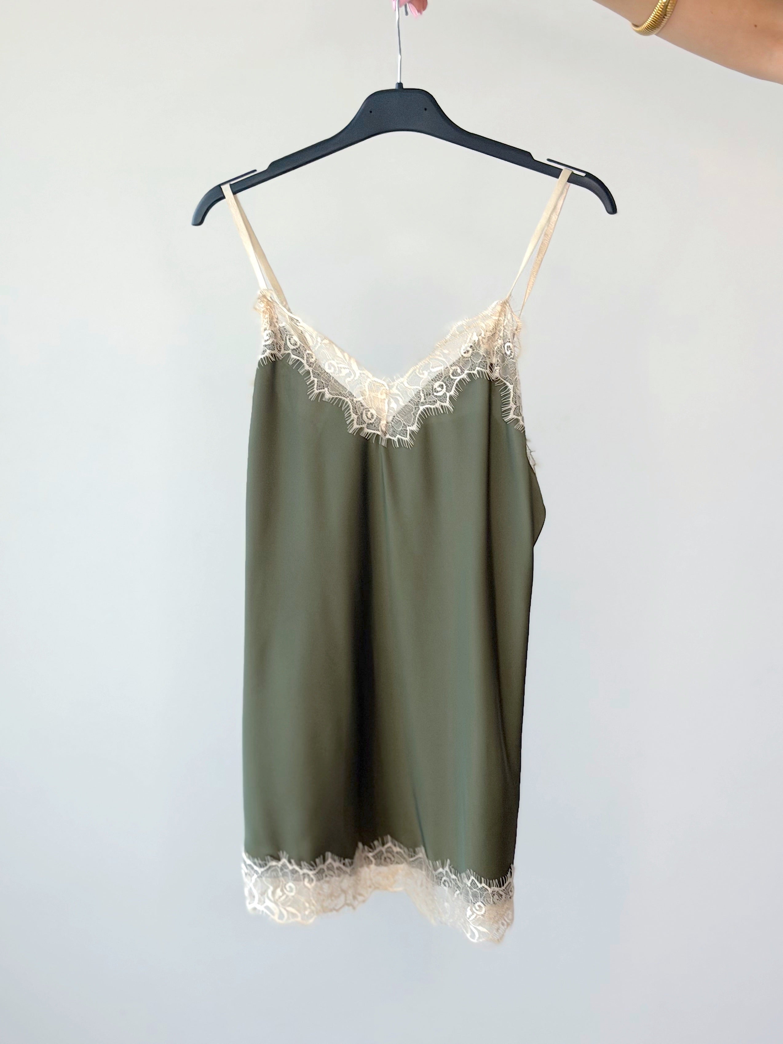 CANOTTIERA RASO & PIZZO BICOLOR