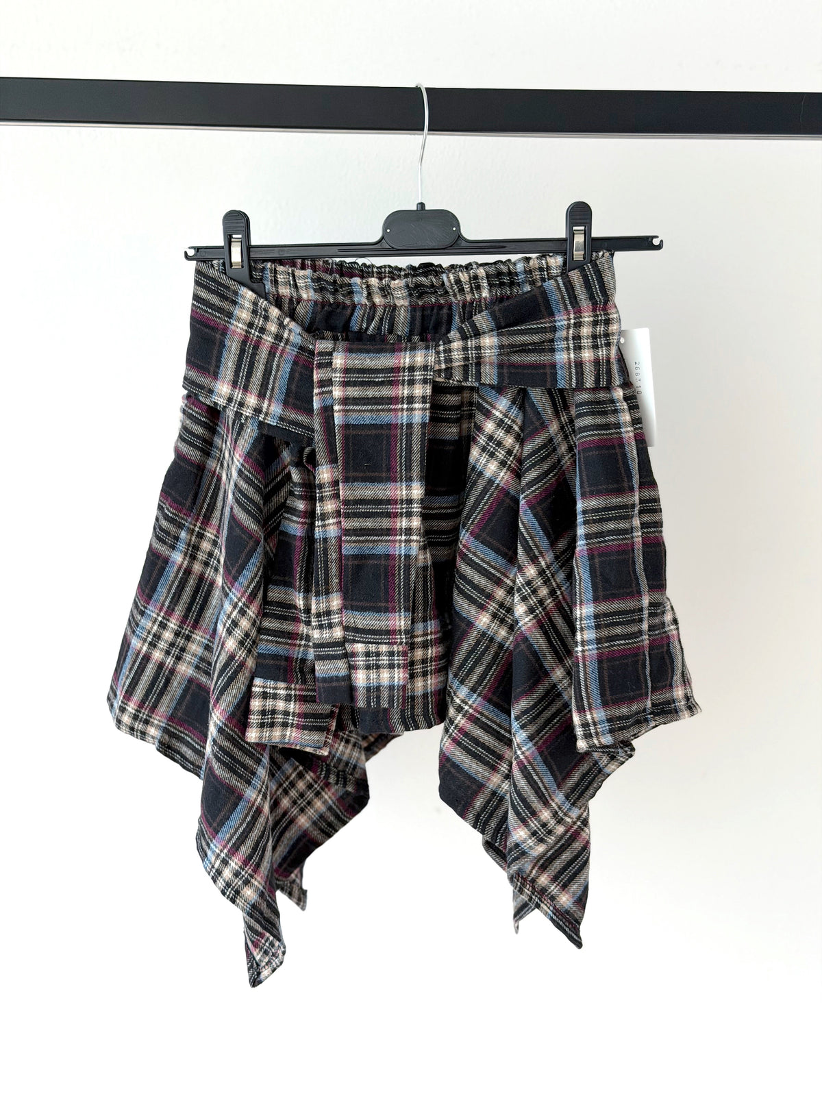 GONNA PANTALONCINO ASIMETRICA IN FLANELLA