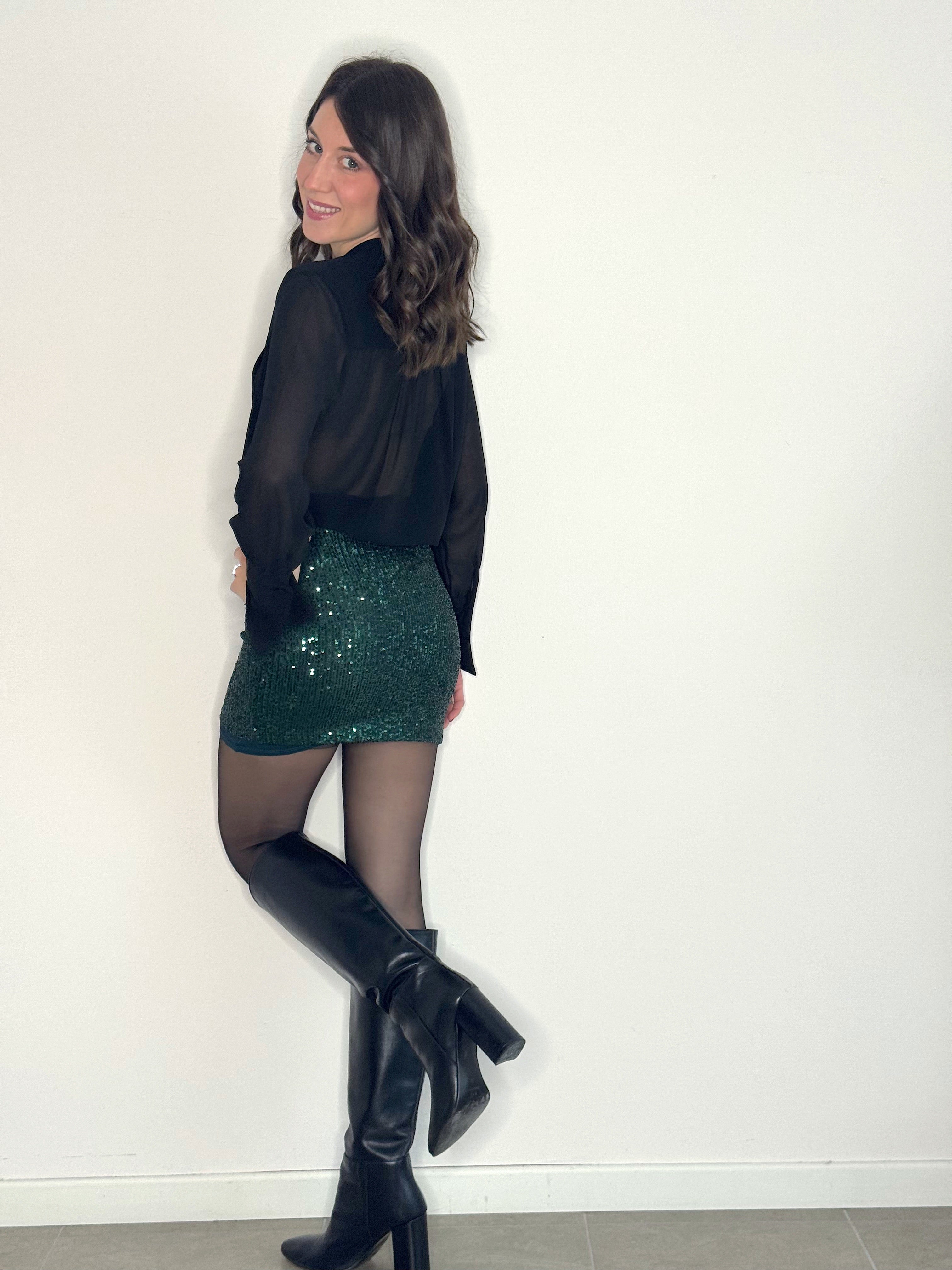 GONNA MICRO PAILETTES VERDE