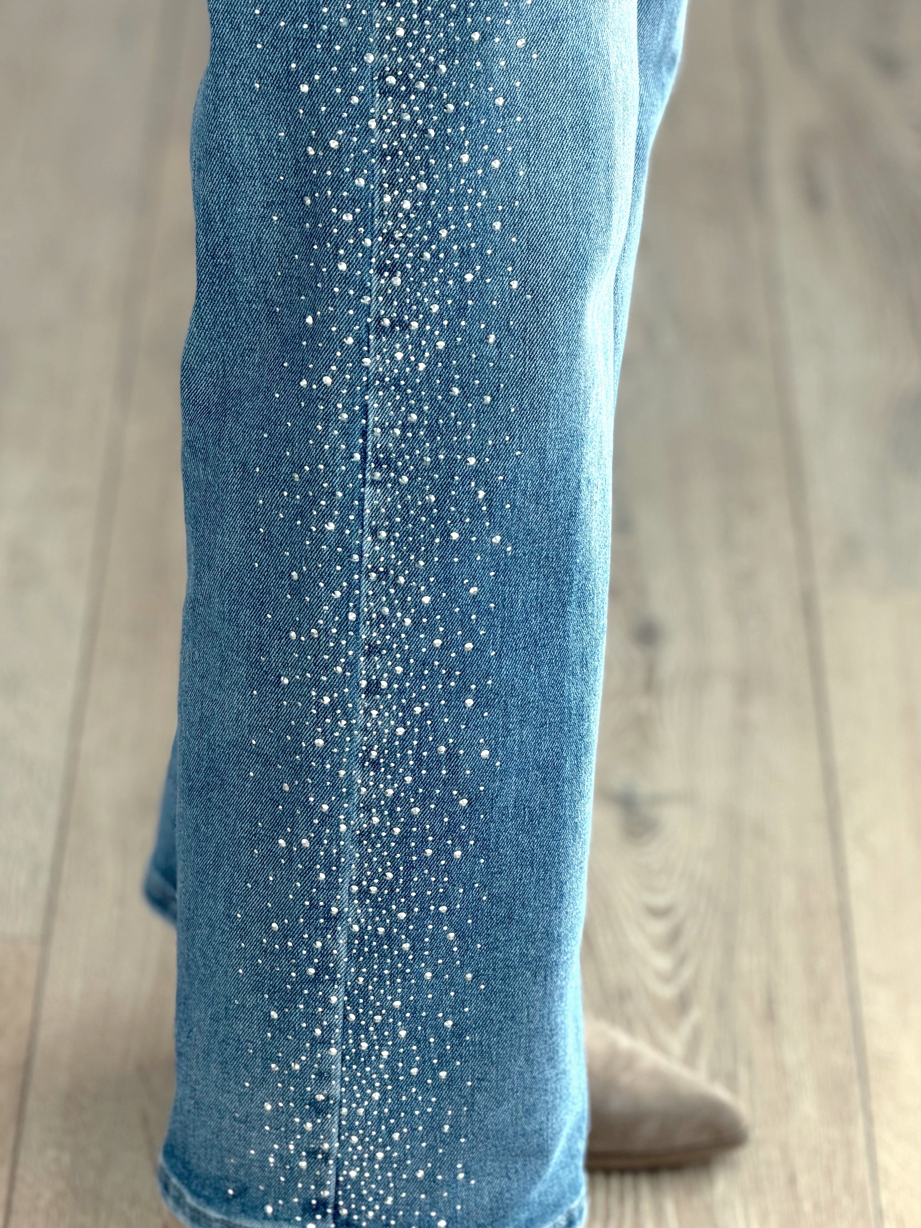 DENIM STRASS LATERALI