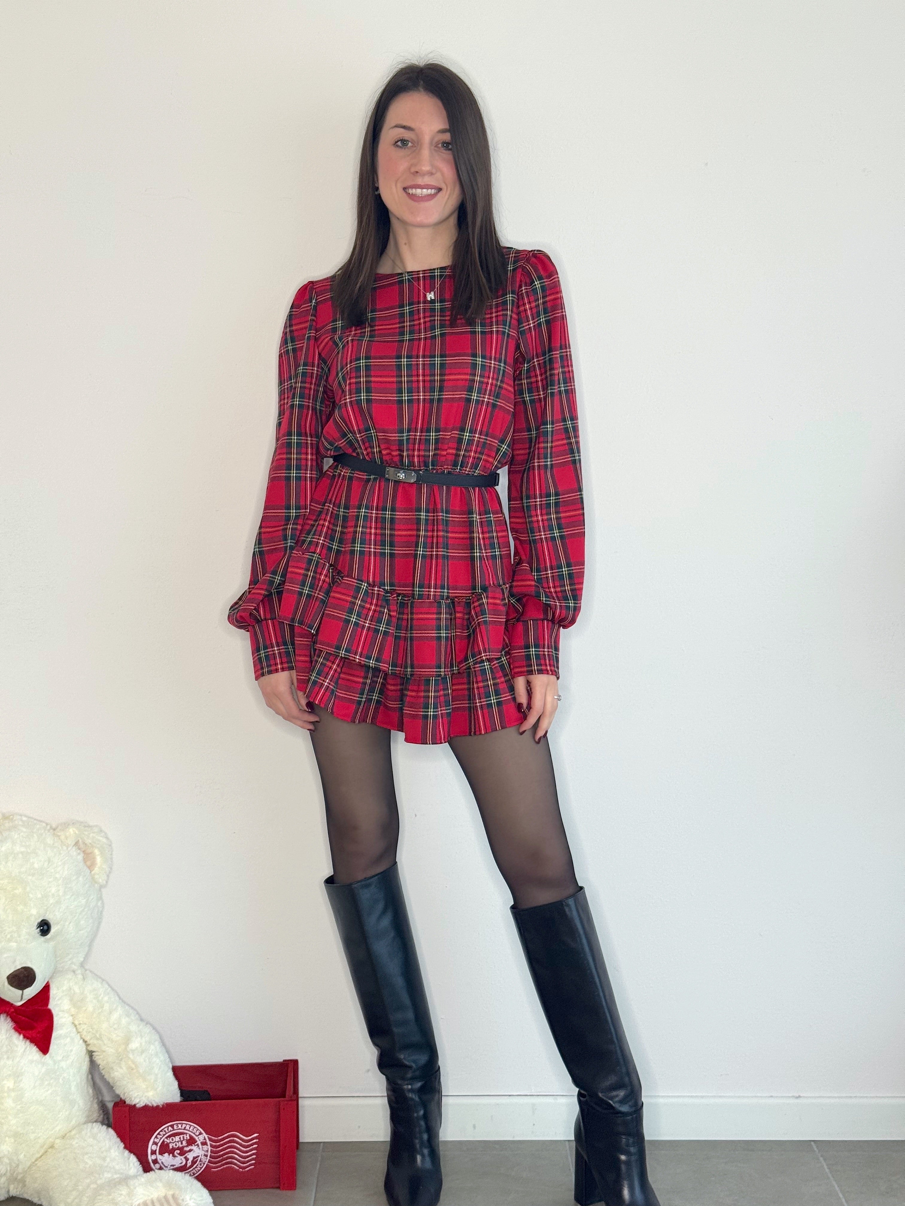 VESTITINO TARTAN CON BALZE