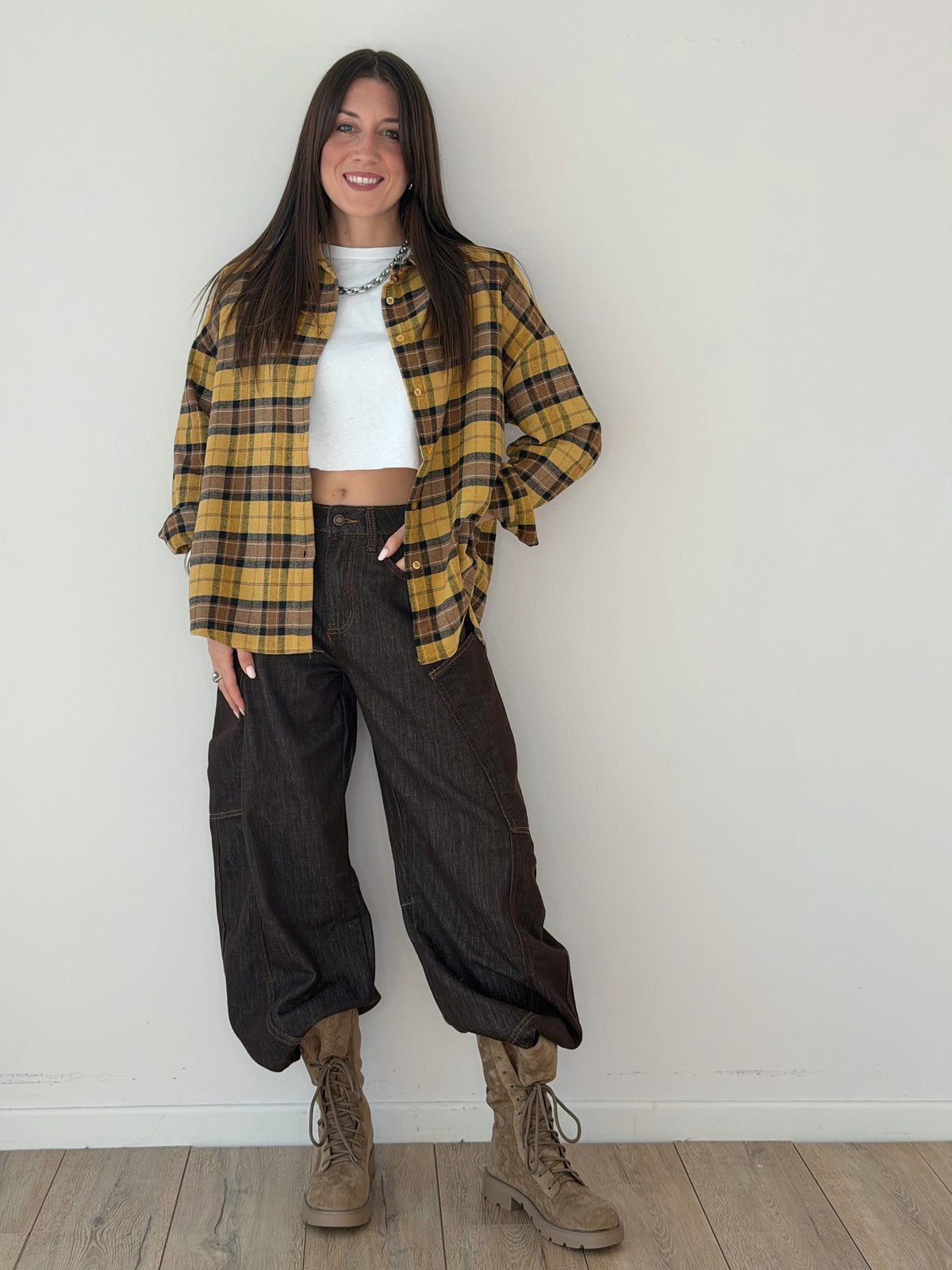 CAMICIA WOOD FLANELLA GIALLO
