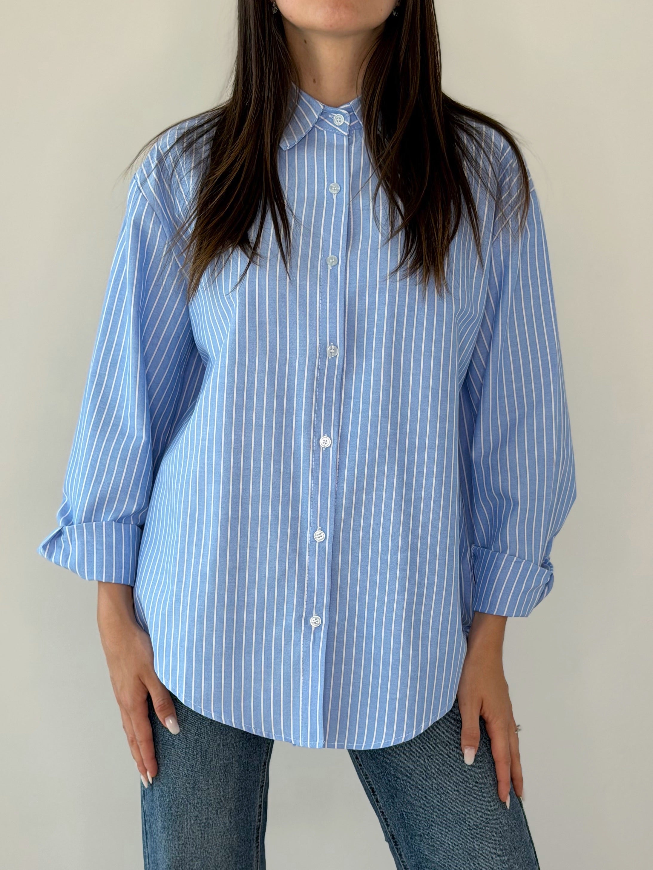 CAMICIA GESSATA AZZURRA