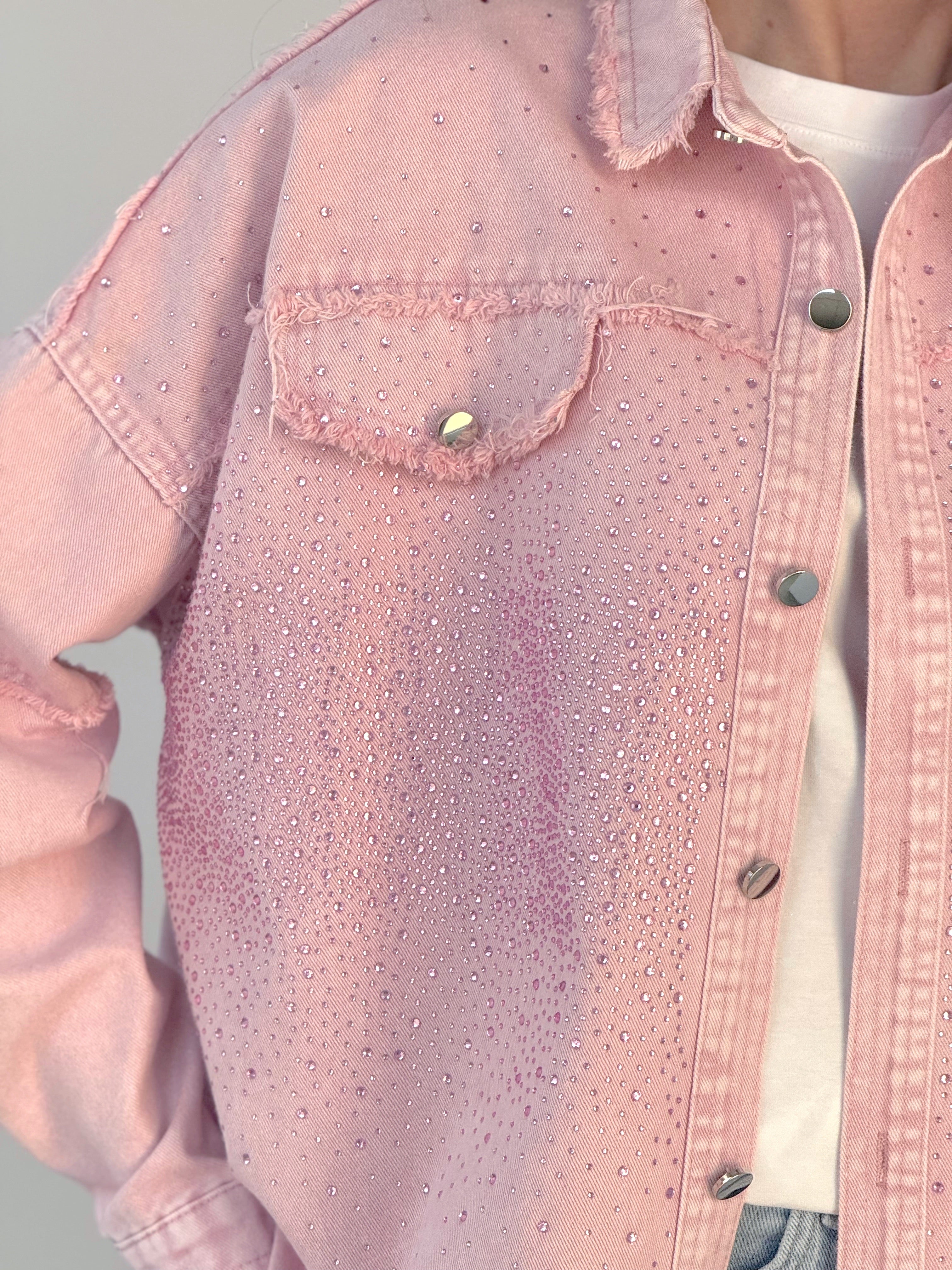 Camiciona Hillary Rosa Strass Denim 4