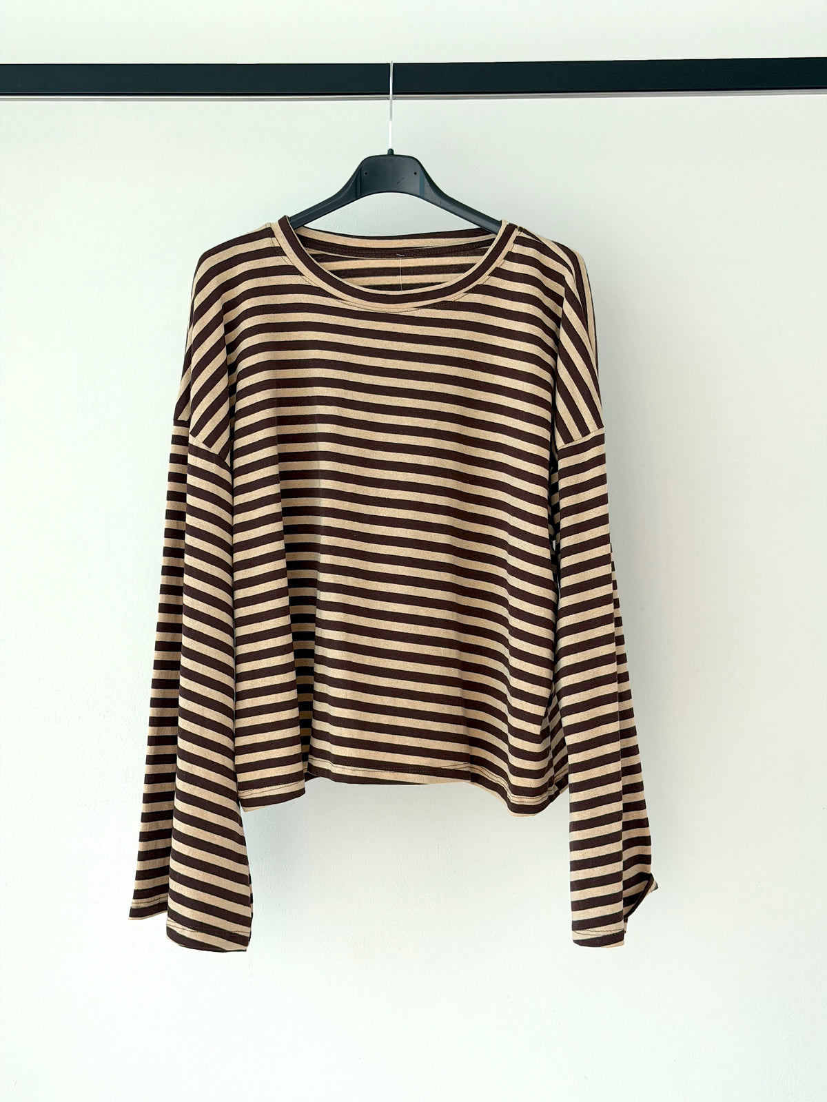 LONGSLEEVE OVERSIZE A RIGHE IN 100% cotone