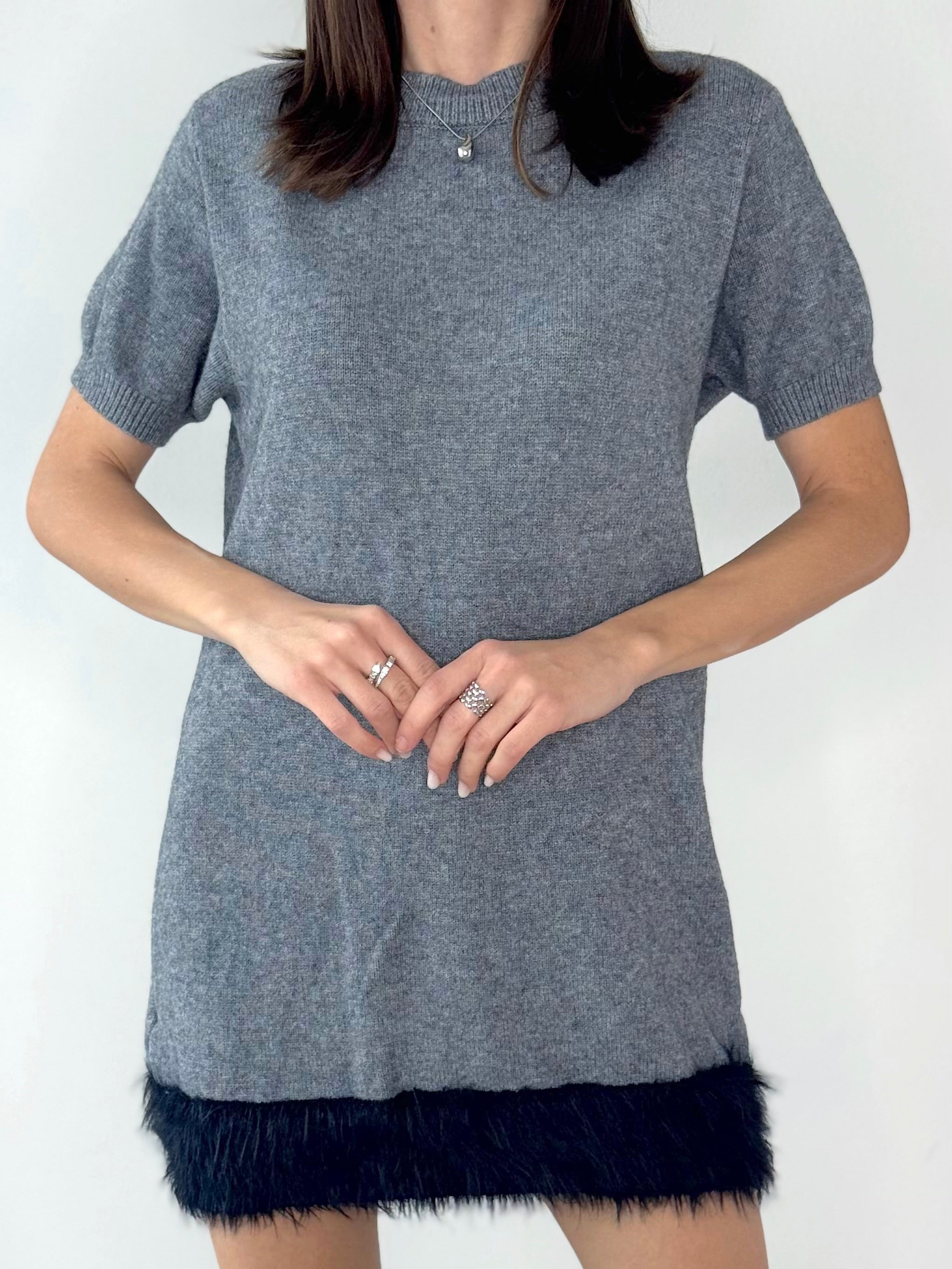VESTITO DETTAGLI ECOPELLICCIA