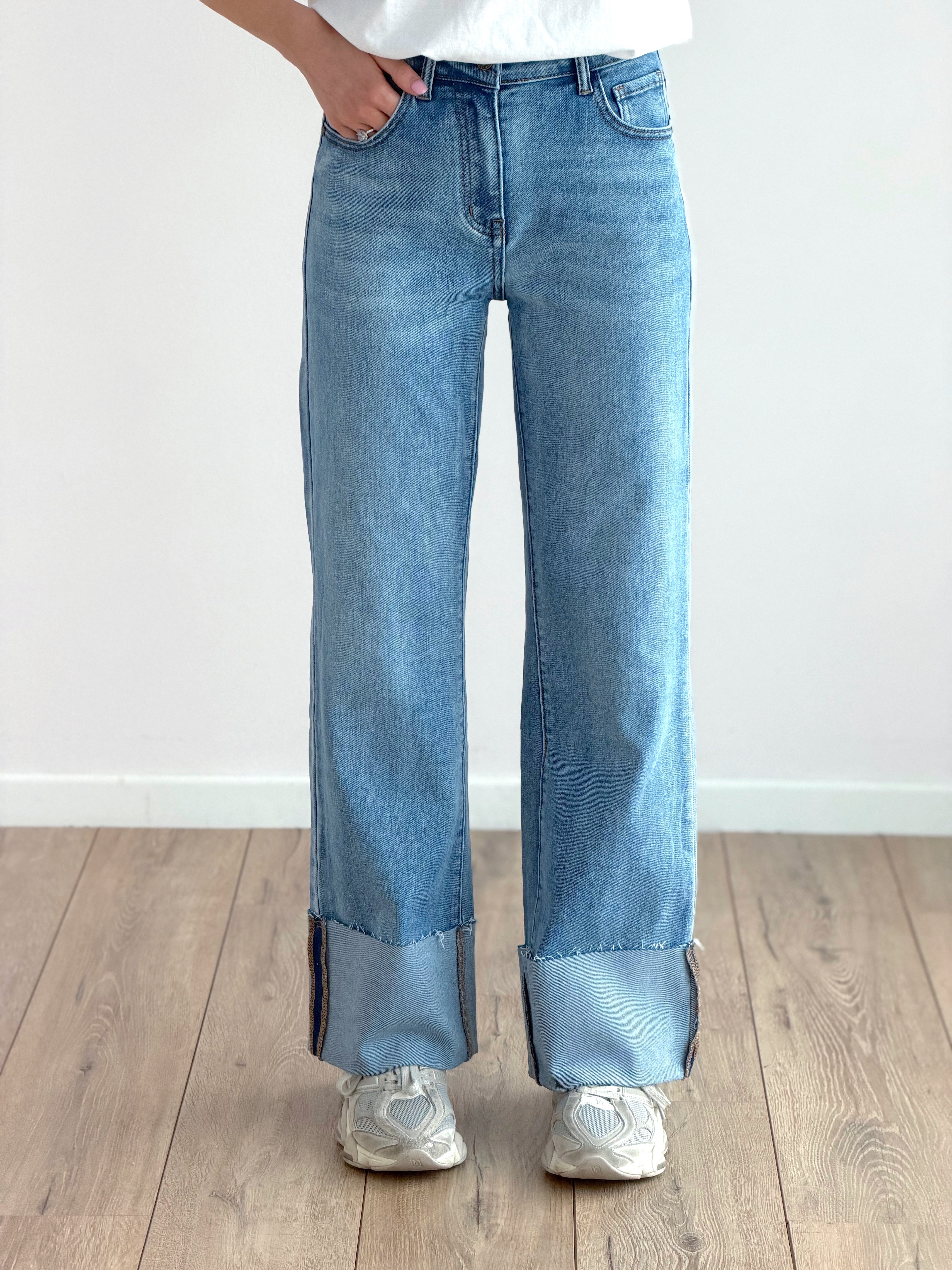 DENIM CON MAXI RISVOLTO