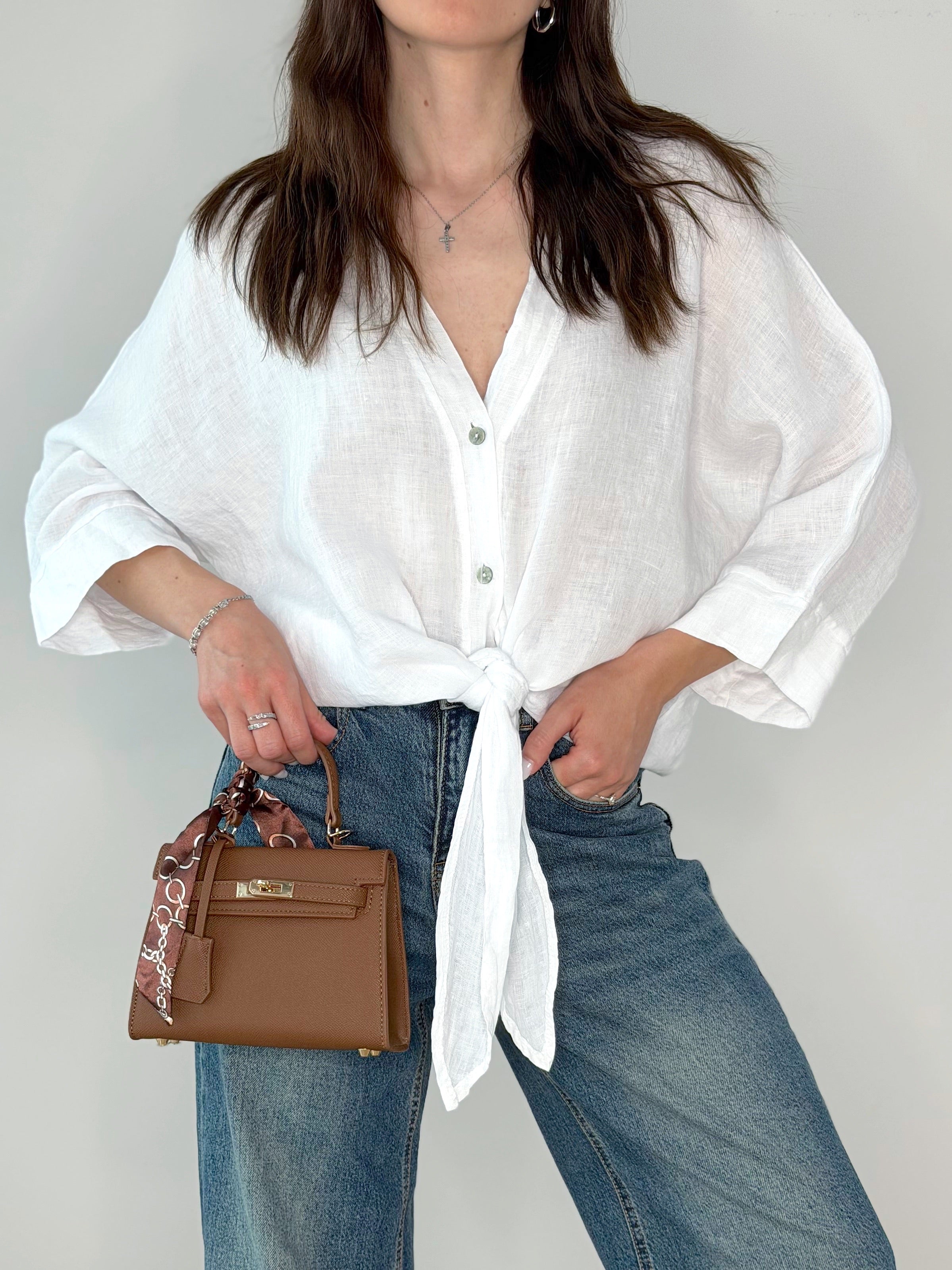 CAMICIA 100% LINO CON NODO