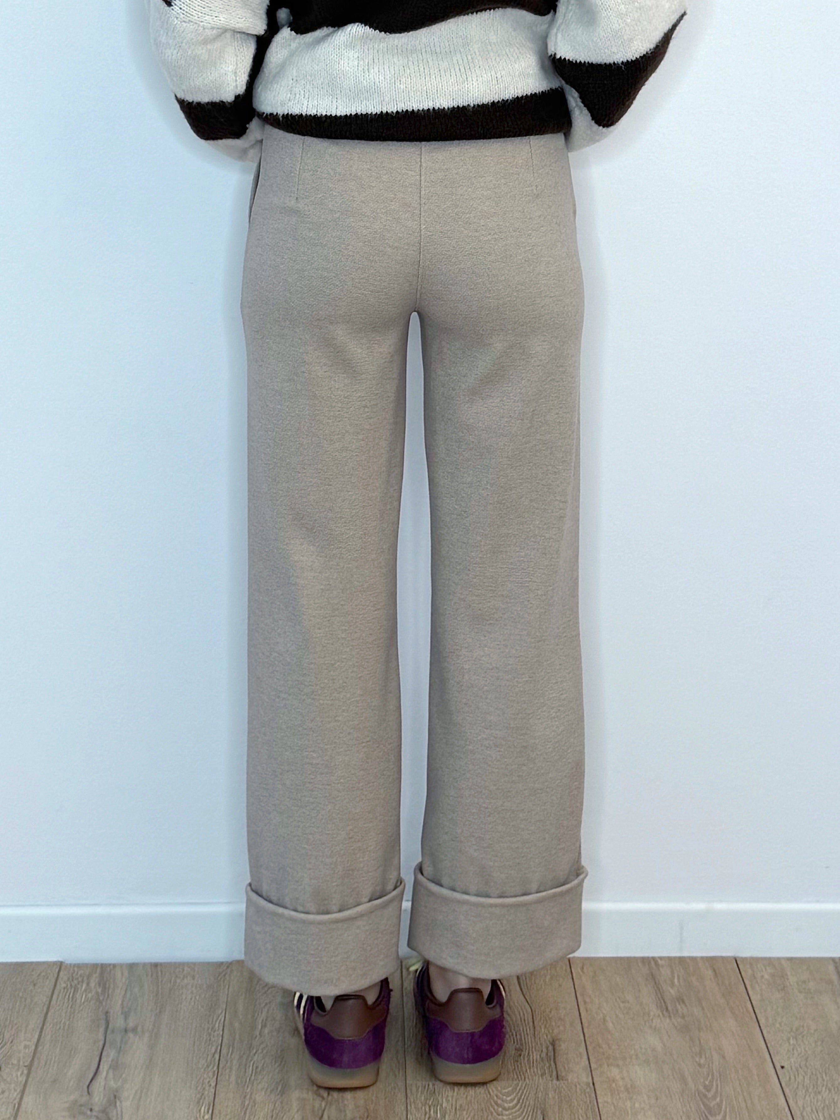 PANTALONE FLANELLA CON RISVOLTO