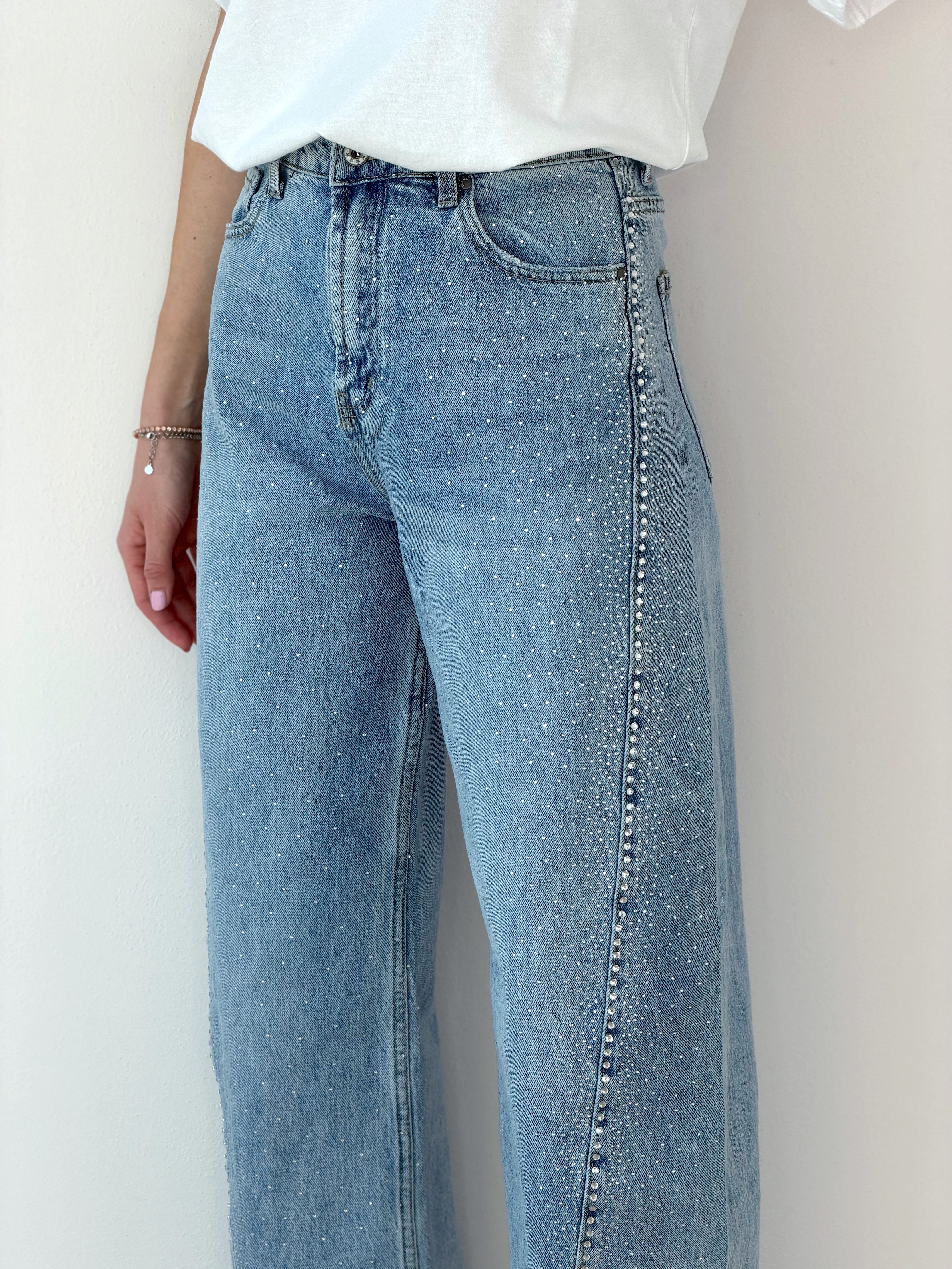 DENIM BALLOON CON STRASS