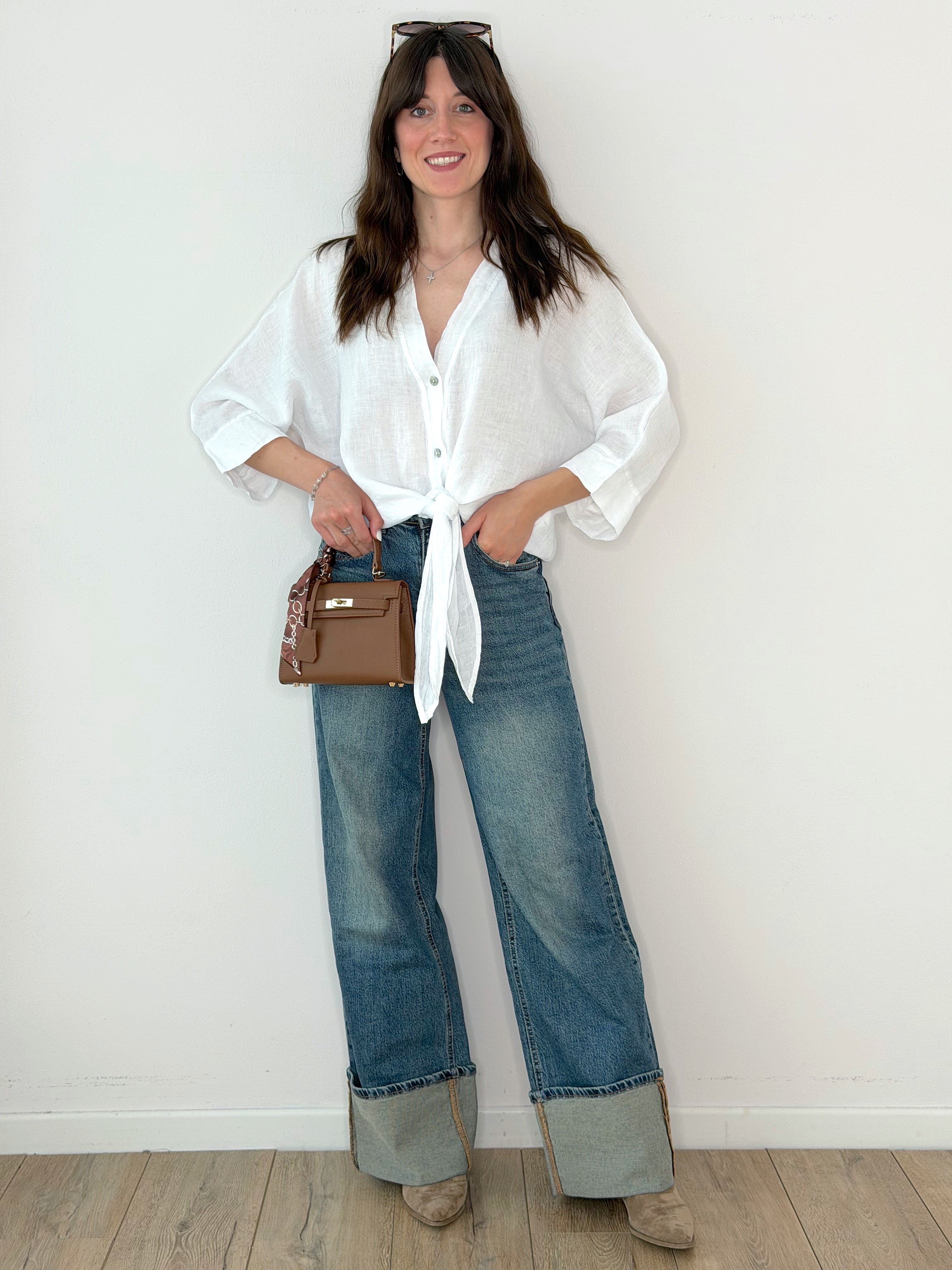 CAMICIA 100% LINO CON NODO