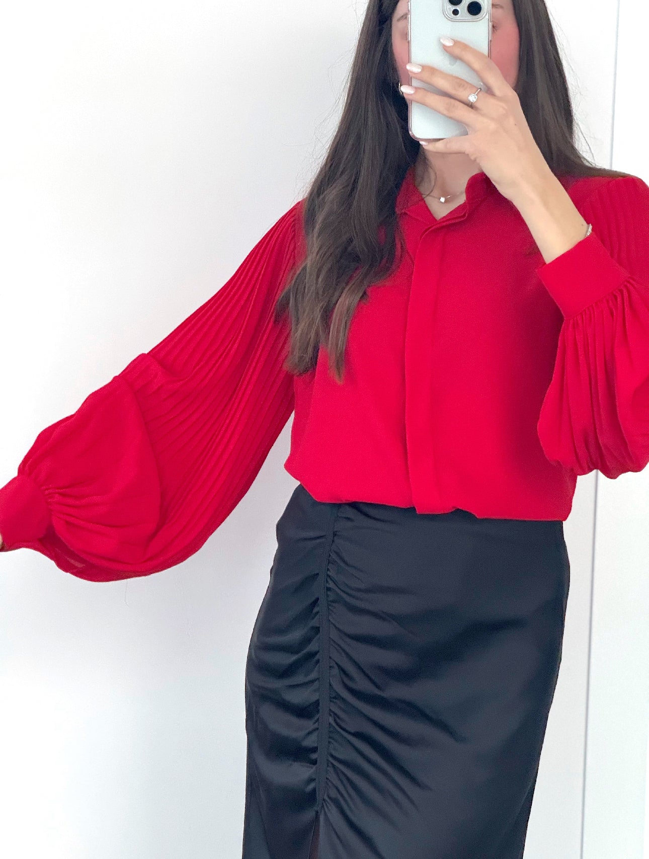 CAMICIA CON MANICHE PLISSÈ