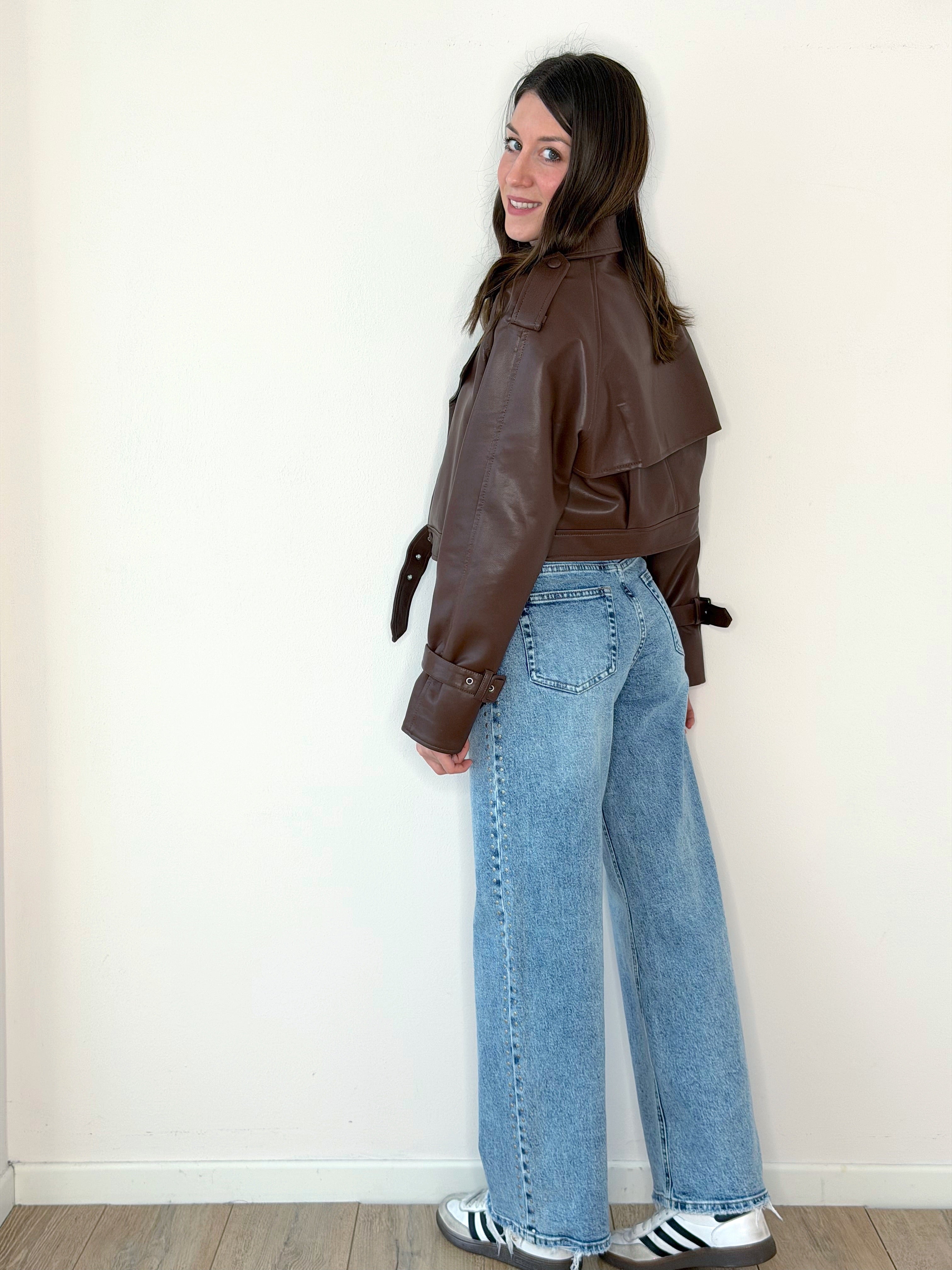 GIUBBOTTO ECOPELLE BIKER ( PREMIUM QUALITY )