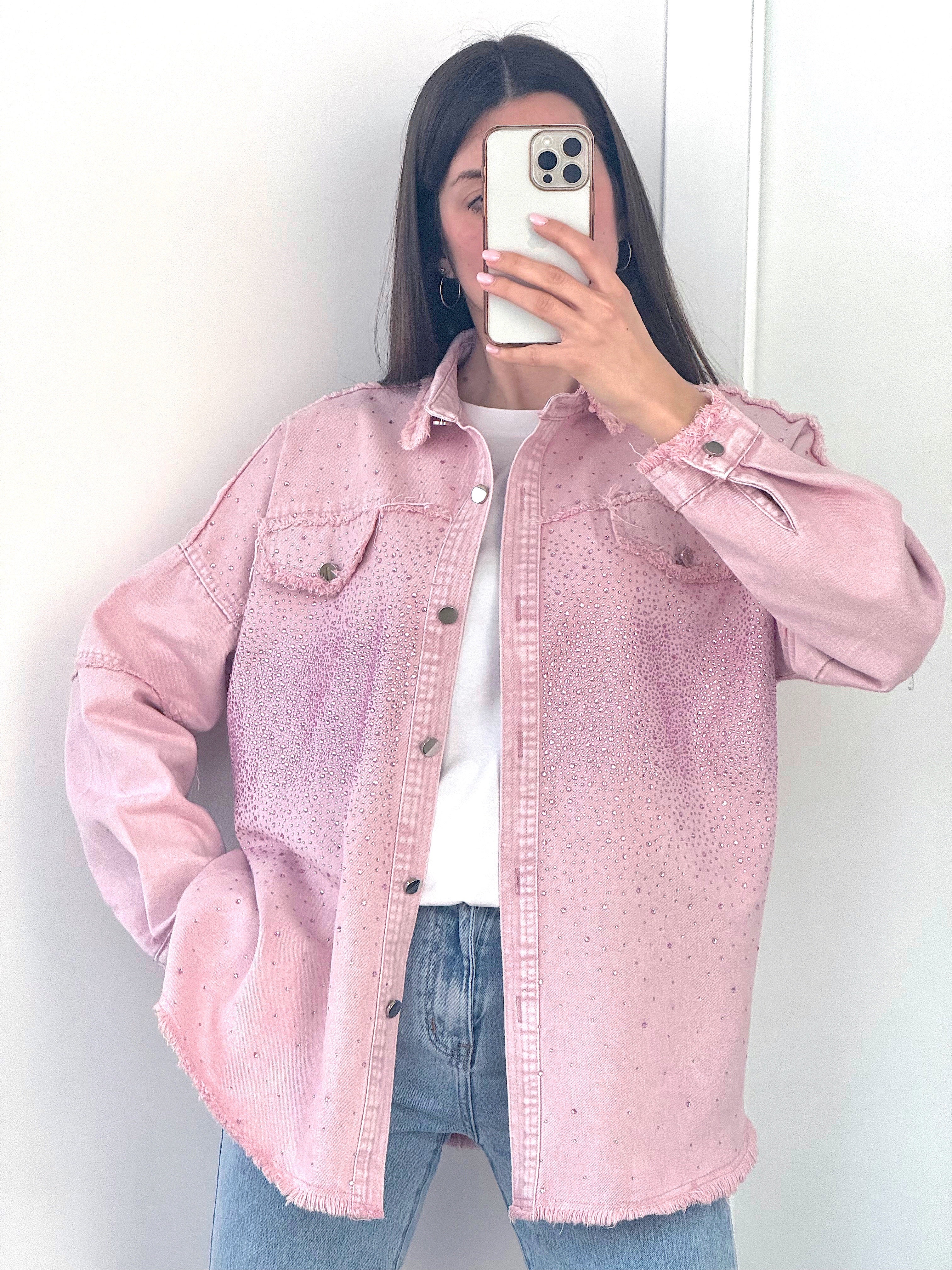Camiciona Hillary Rosa Strass Denim