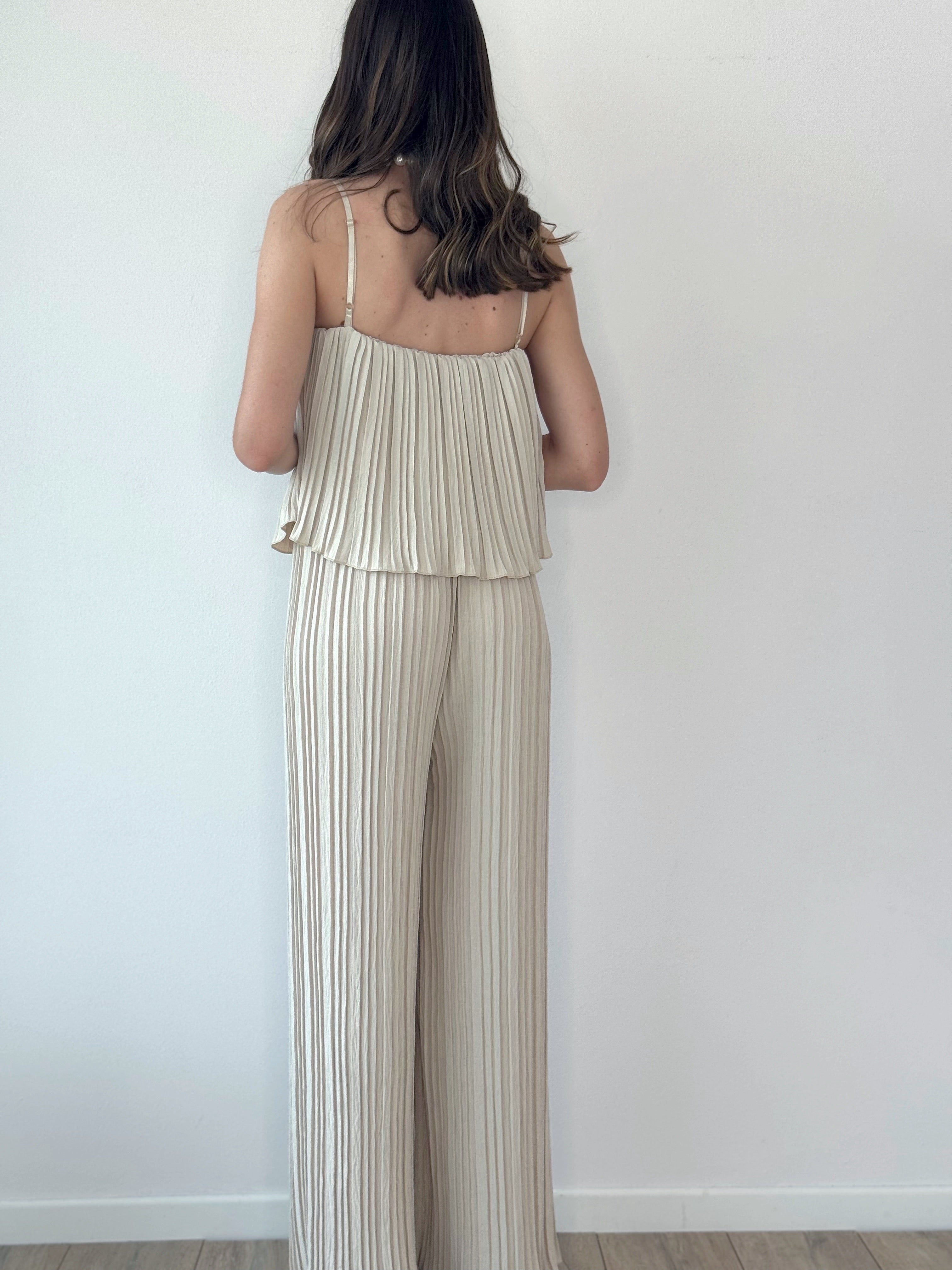 MAXI TUTA PLISSÈ BEIGE