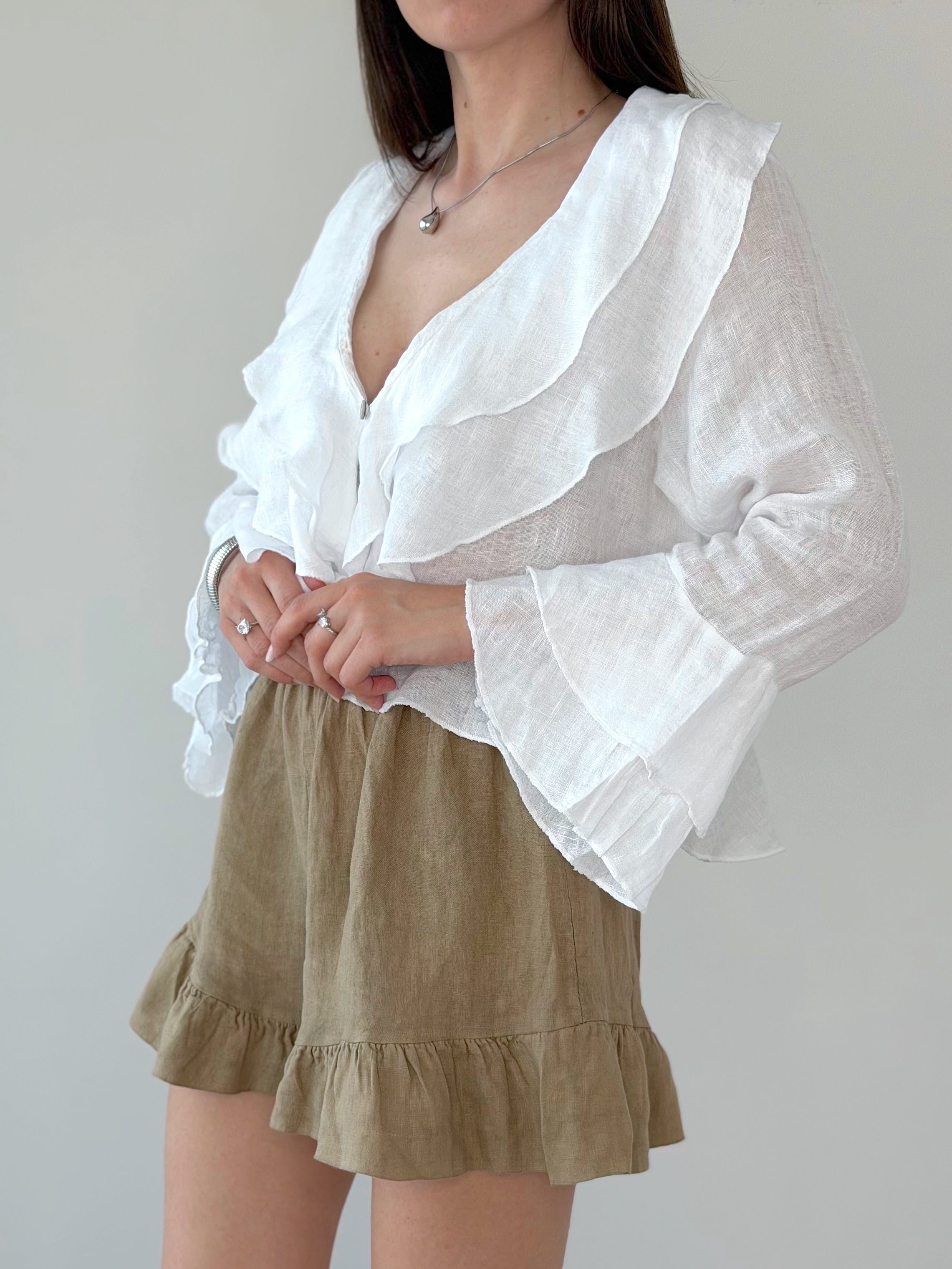SHORTS VOLLANT 100% LINO