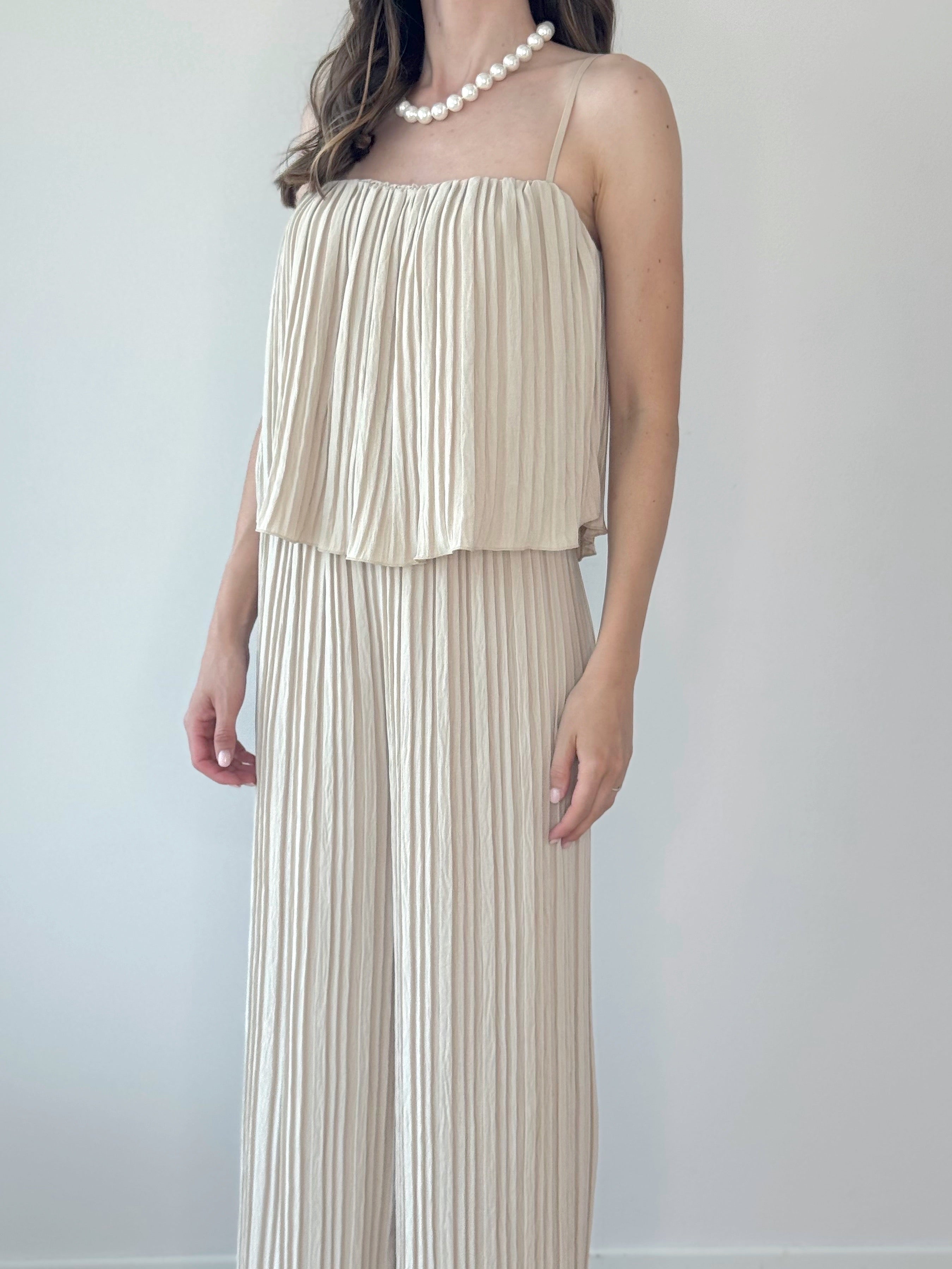 MAXI TUTA PLISSÈ BEIGE